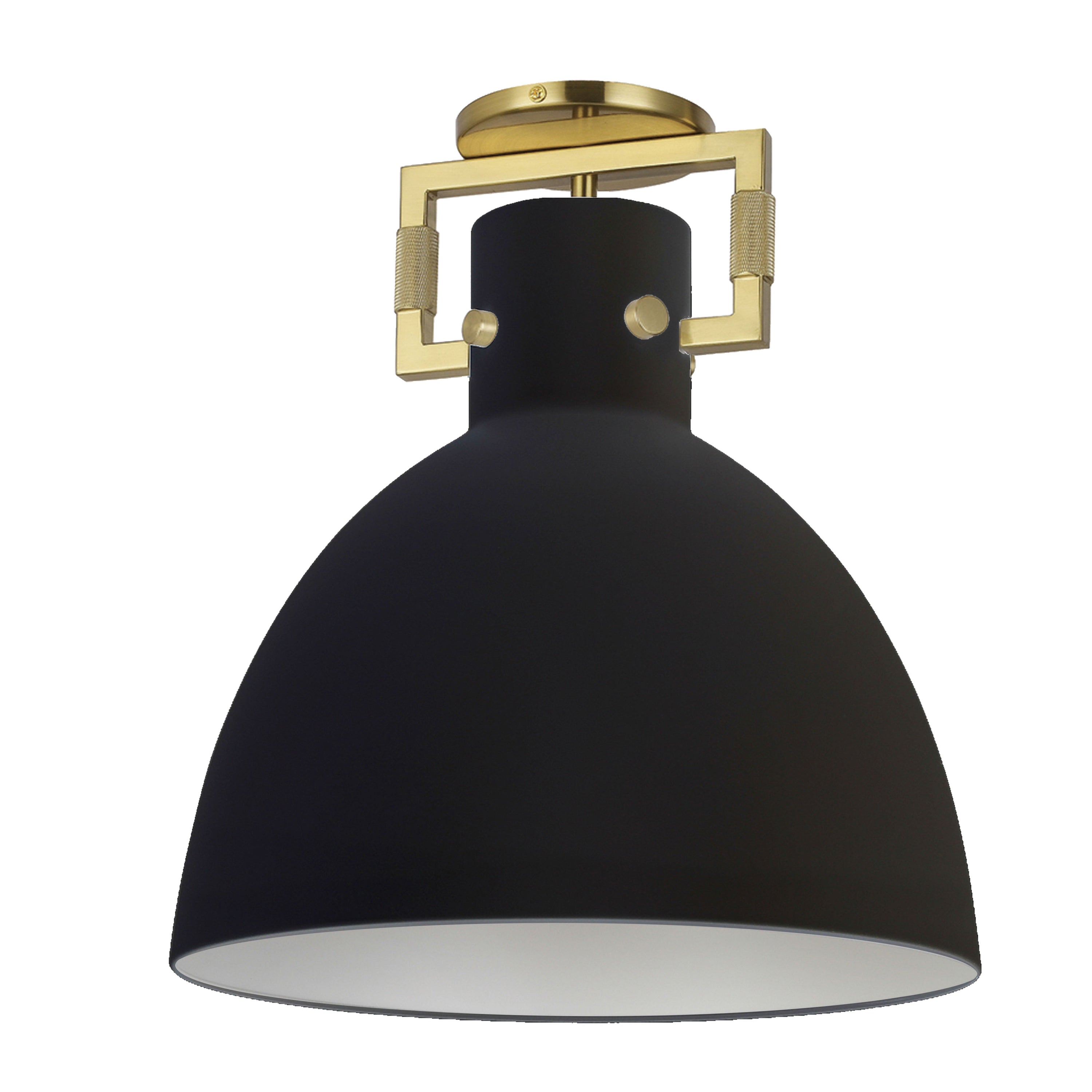 Dainolite Liberty - LBY-151SF-MB-AGB - 1 Light Liberty Semi-Flush Mount Matte Black w/ a Matte Black Shade - Matte Black