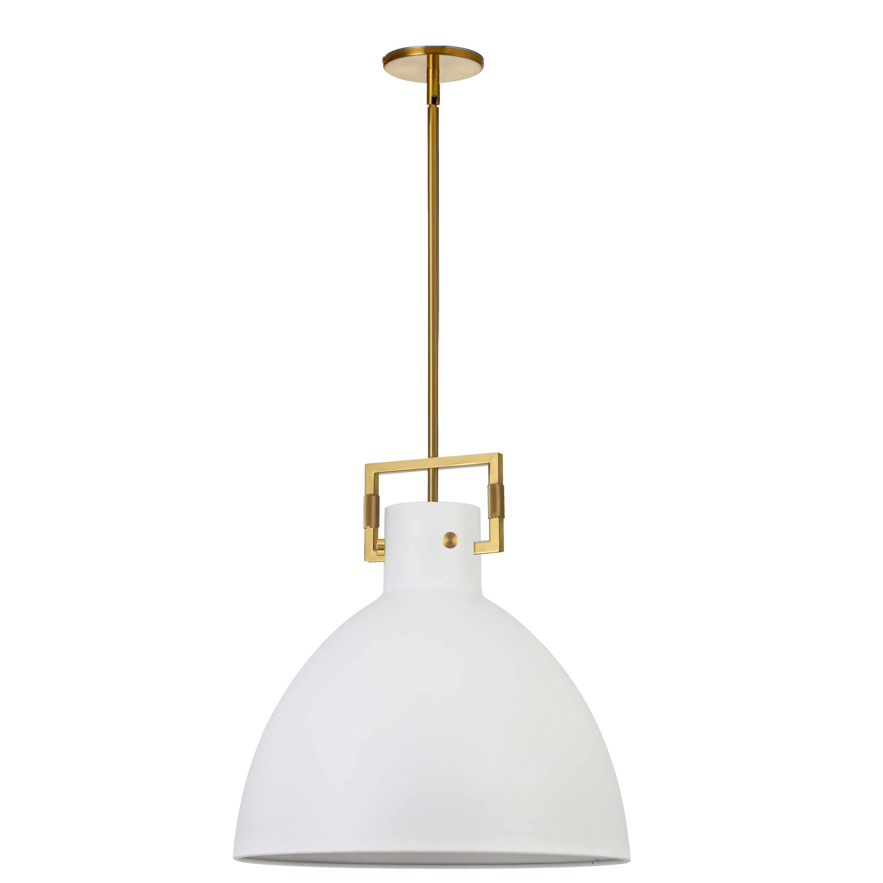 Dainolite Liberty - LBY-201P-MW-AGB - 1 Light Pendant Aged Brass with Matte White Metal Shade - Matte White