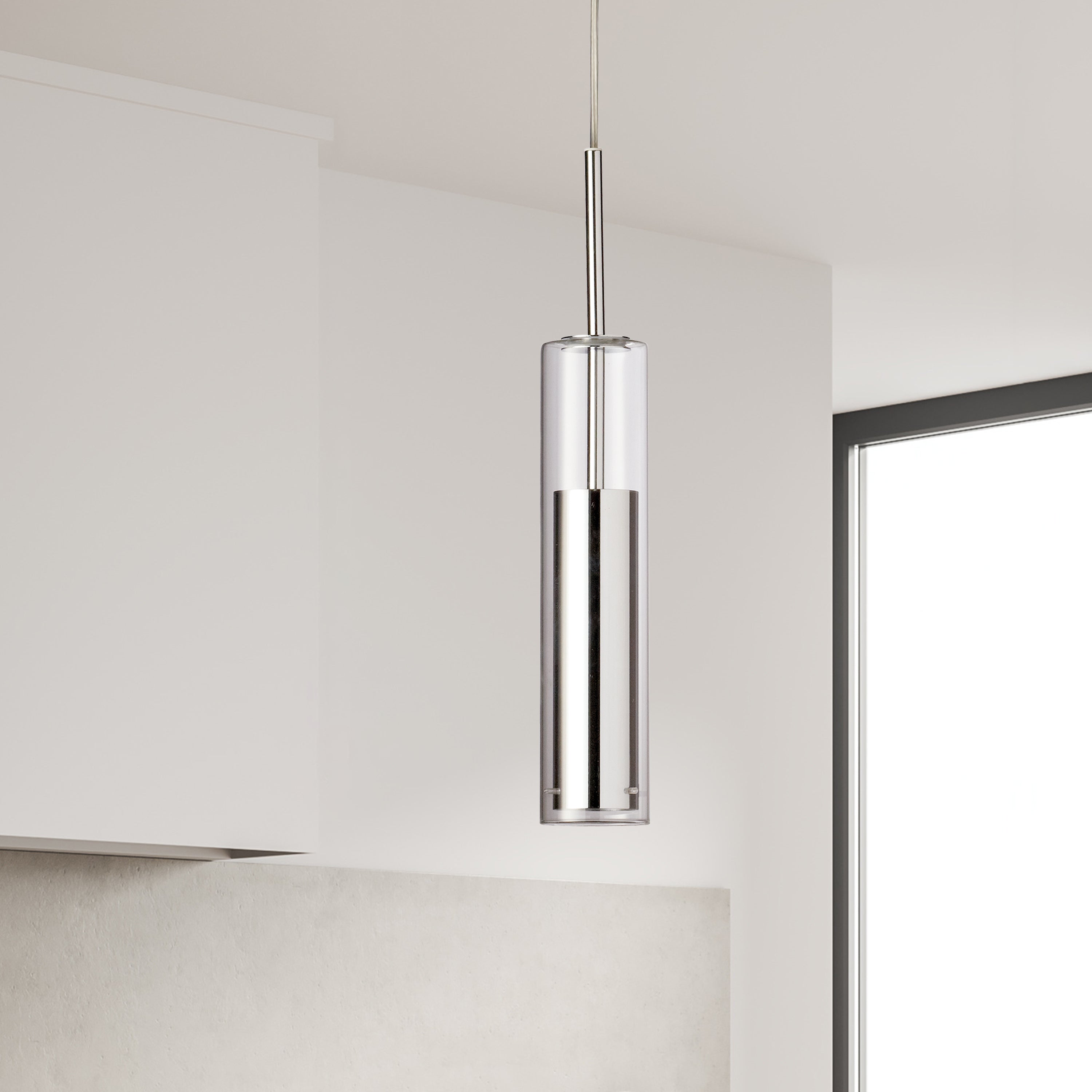 Dainolite Luna - LUN-1LEDP-PC - 6W LED Pendant, Polished Chrome Finish with Clear Glass - Polished Chrome