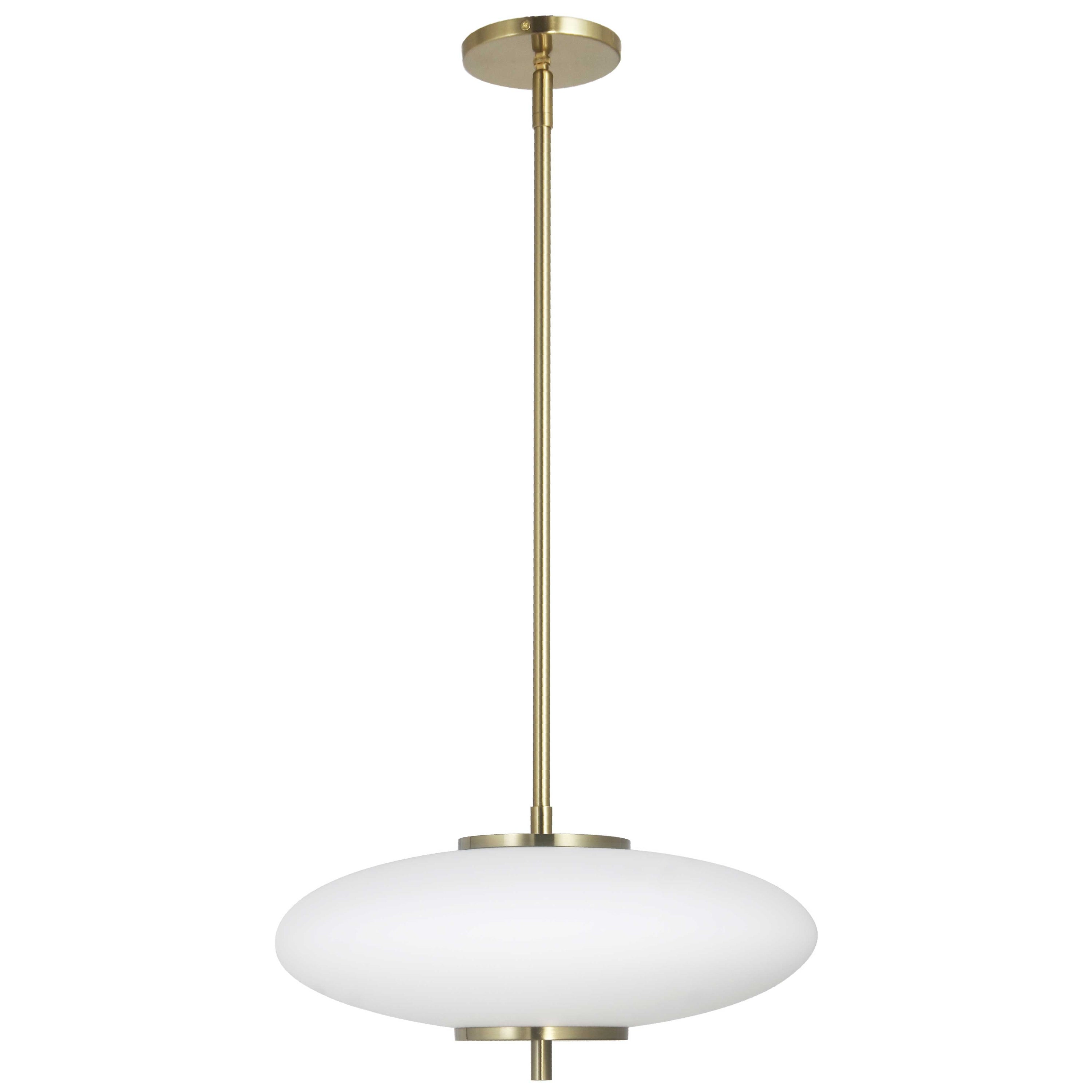 Dainolite Maddie - MAD-161P-AGB - 24W LED Maddie Pendant Aged Brass w/ White Glass - Aged Brass