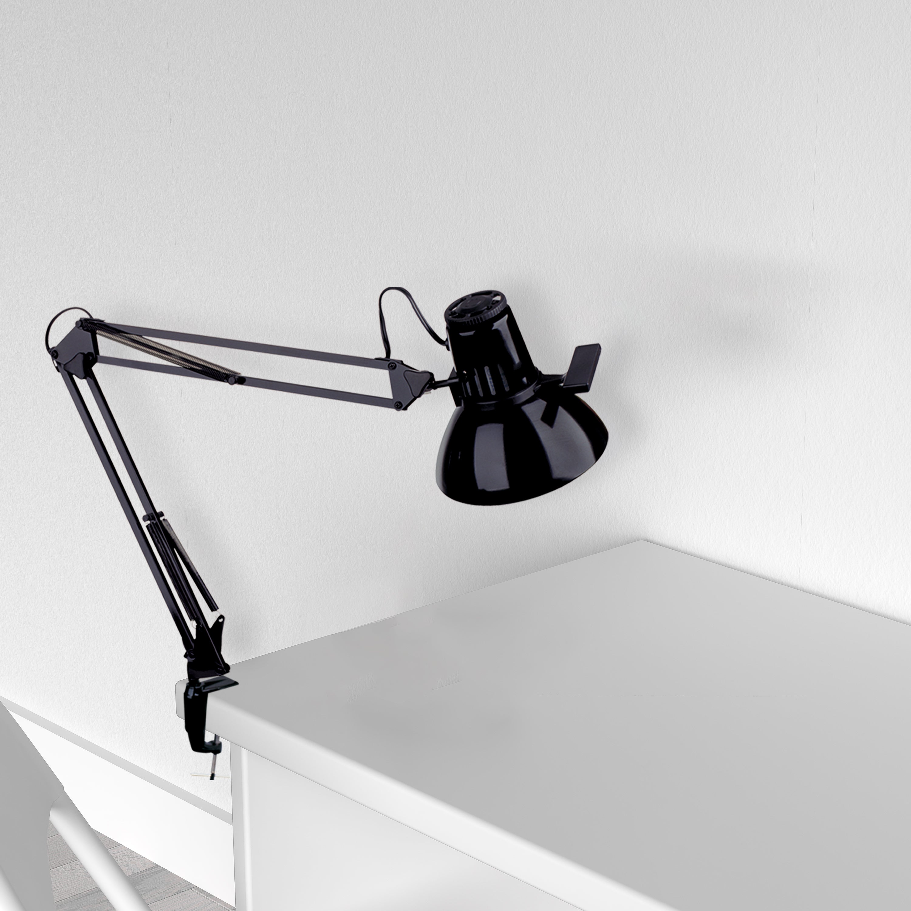 Dainolite Modern - MAGNUS-I-BK - Desktop Task Lamp, Gloss Black, 36" Reach - Black