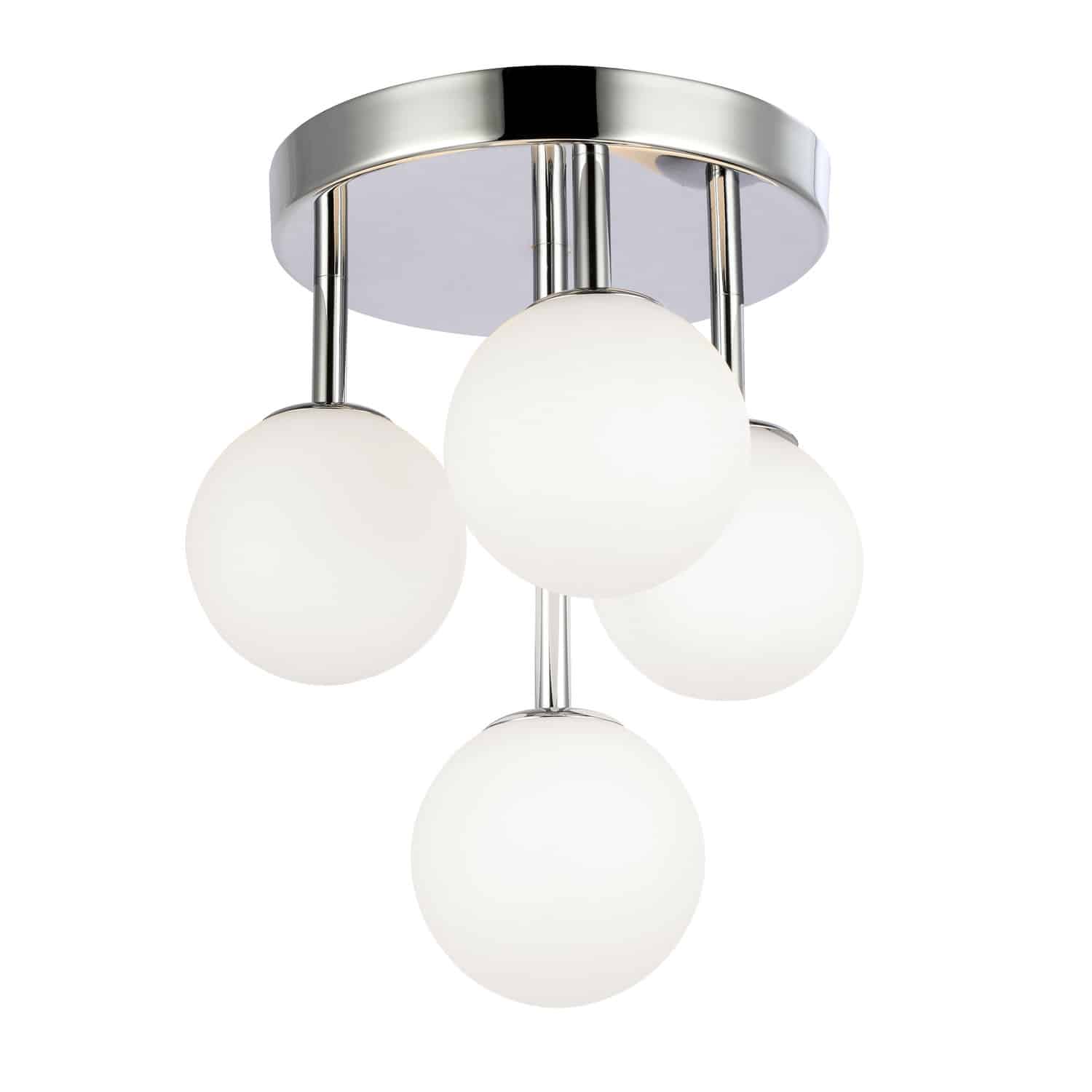 Dainolite Megallan - MGL-94FH-PC - 4 Light Flush Mount, Polished Chrome w/Opal Glass - Polished Chrome