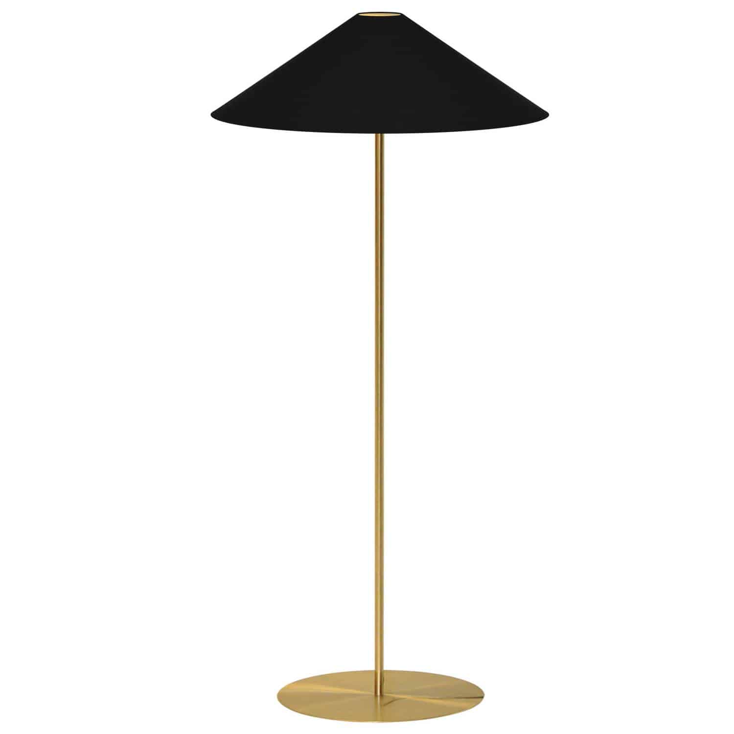 Dainolite Transitional - MM241F-AGB-698 - 1 Light Floor Lamp w/ Black-Gold Tapered Shade - Aged Brass