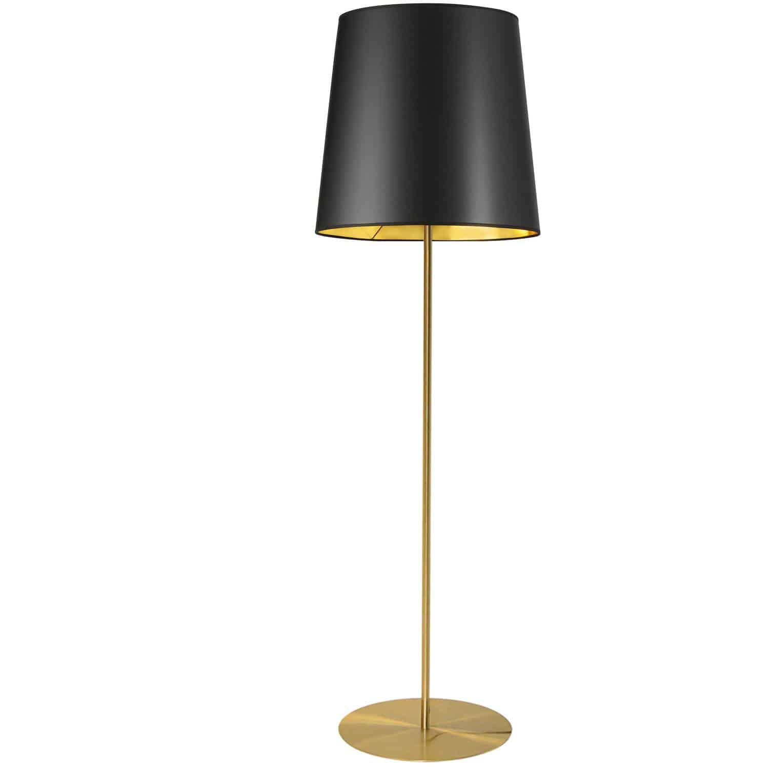 Dainolite Transitional - MM681F-AGB-698 - 1 Light Aged Brass Floor Lamp w/ Black/Gold Drum Shade - Aged Brass