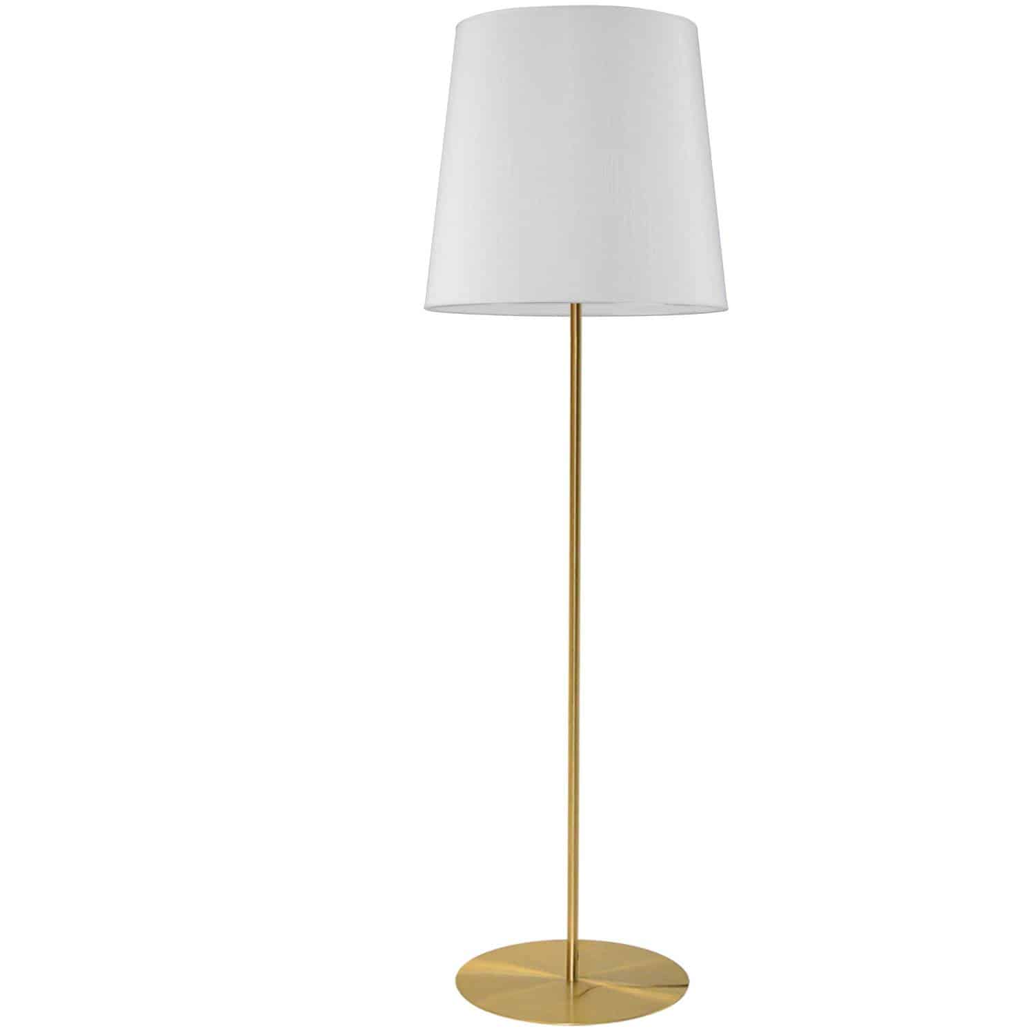 Dainolite Transitional - MM681F-AGB-790 - 1 Light Aged Brass Floor Lamp w/ White Drum Shade - Aged Brass