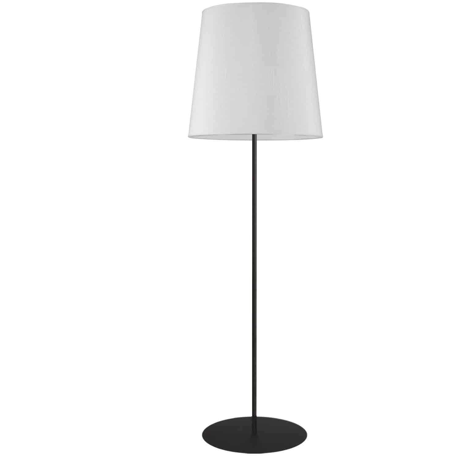 Dainolite Transitional - MM681F-BK-790 - 1 Light Black Floor Lamp w/ White Drum Shade - Black