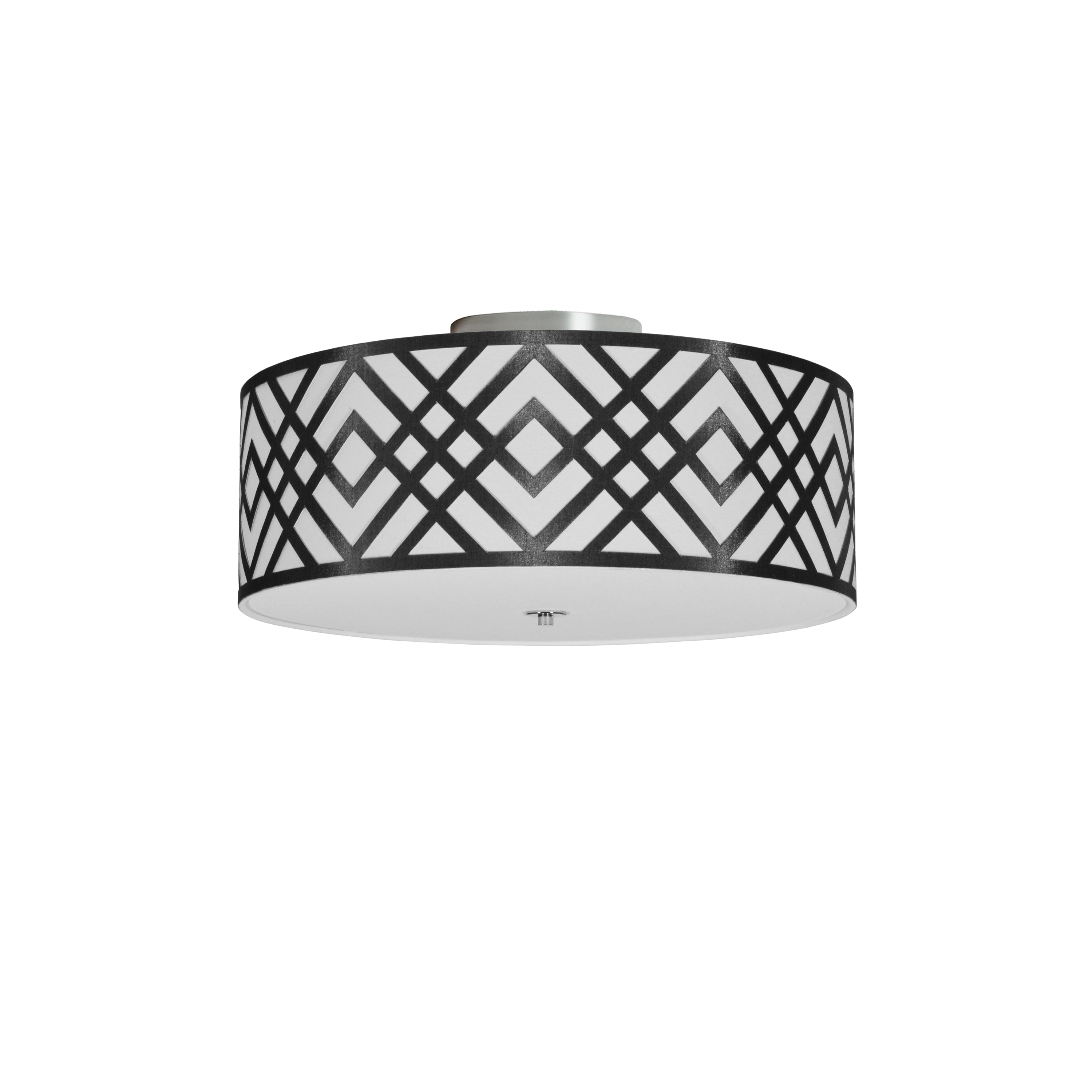 Dainolite Mona - MON-153FH-PC-BW - 3 Light Flush Mount, Polished Chrome Finish, Black/White Shade - Black