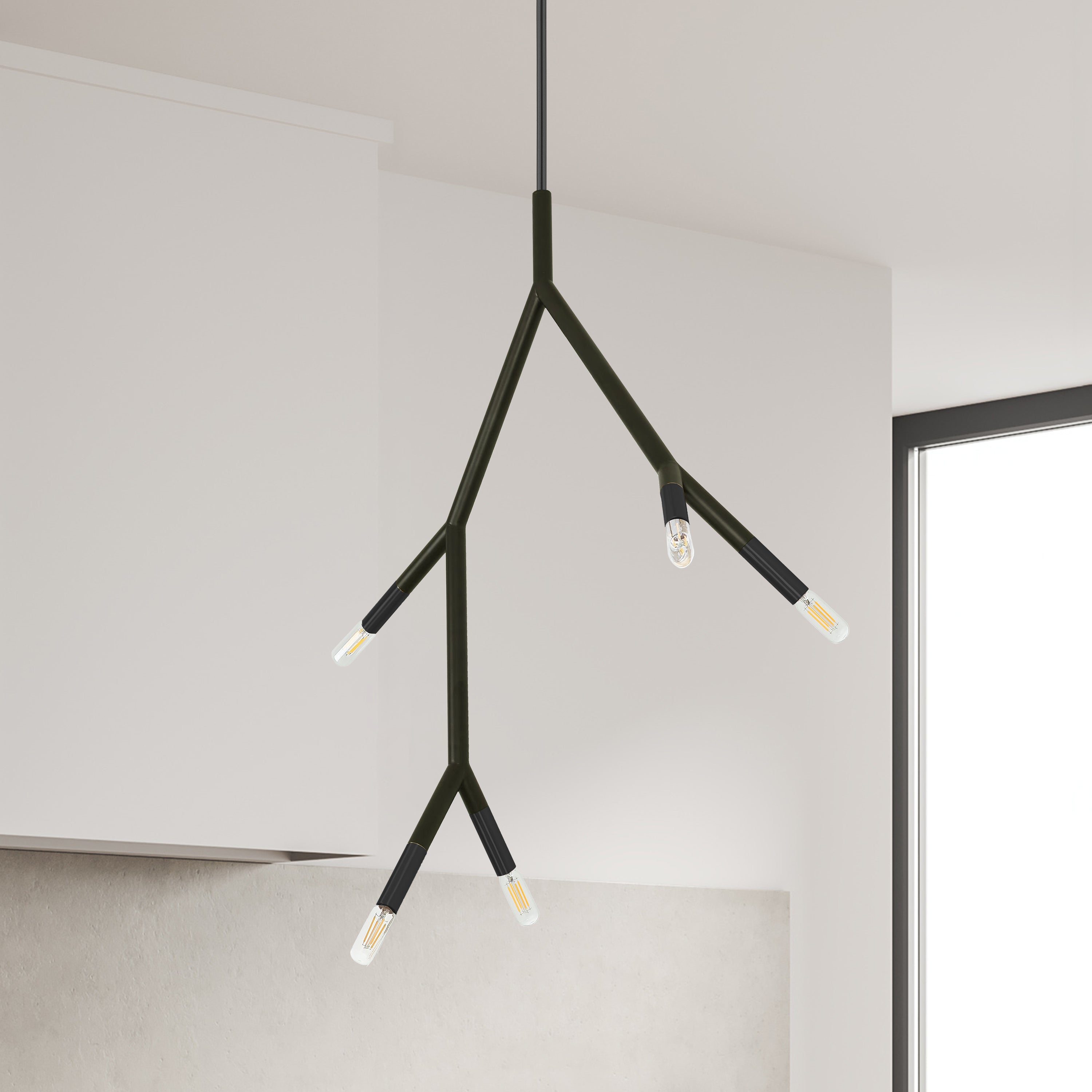 Dainolite Morgan - MOR-125P-MB - 5 Light Pendant in Matte Black - Matte Black