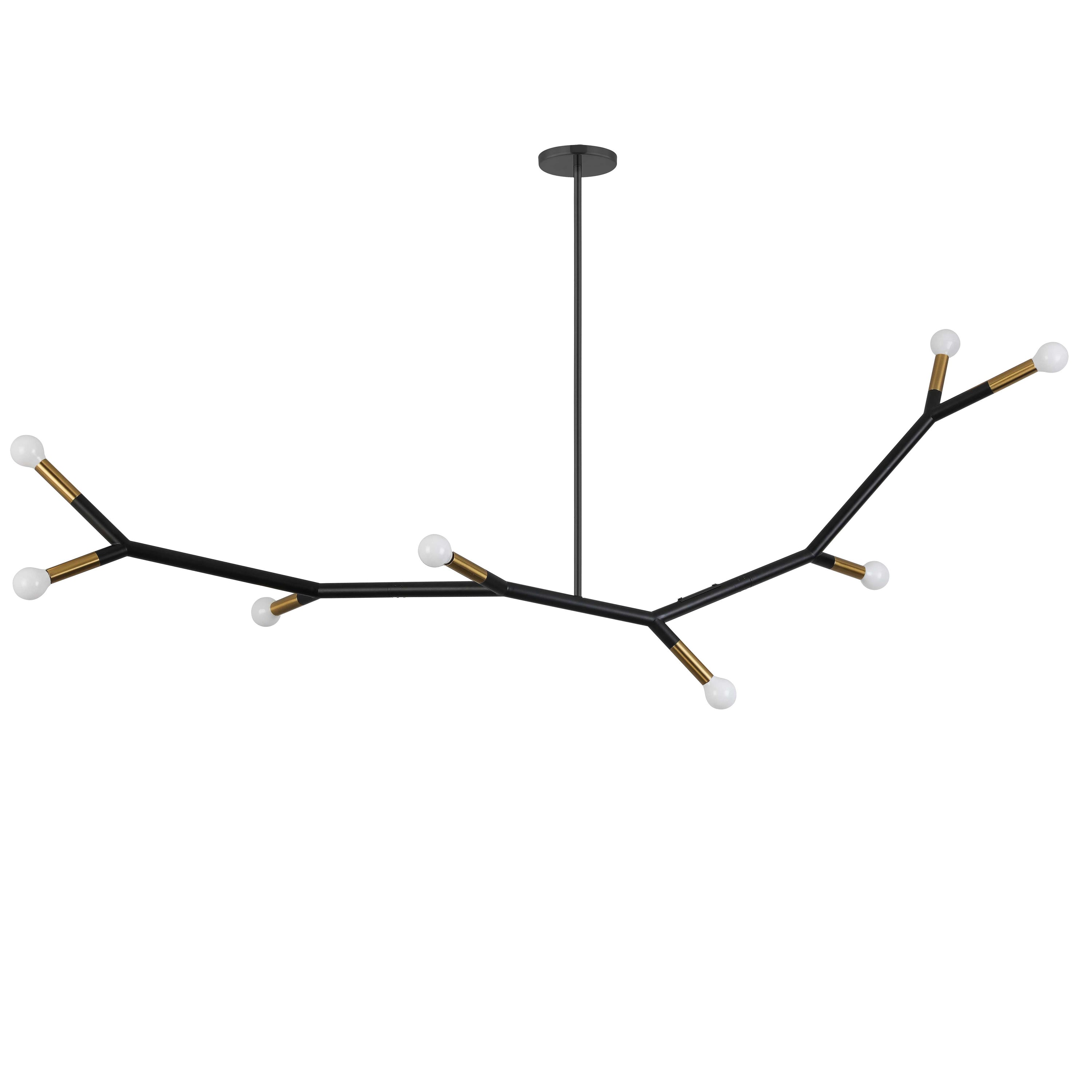 Dainolite Morgan - MOR-608HP-MB-AGB - 8 Light Horizontal Pendant Matte Black / Aged Brass - Matte Black