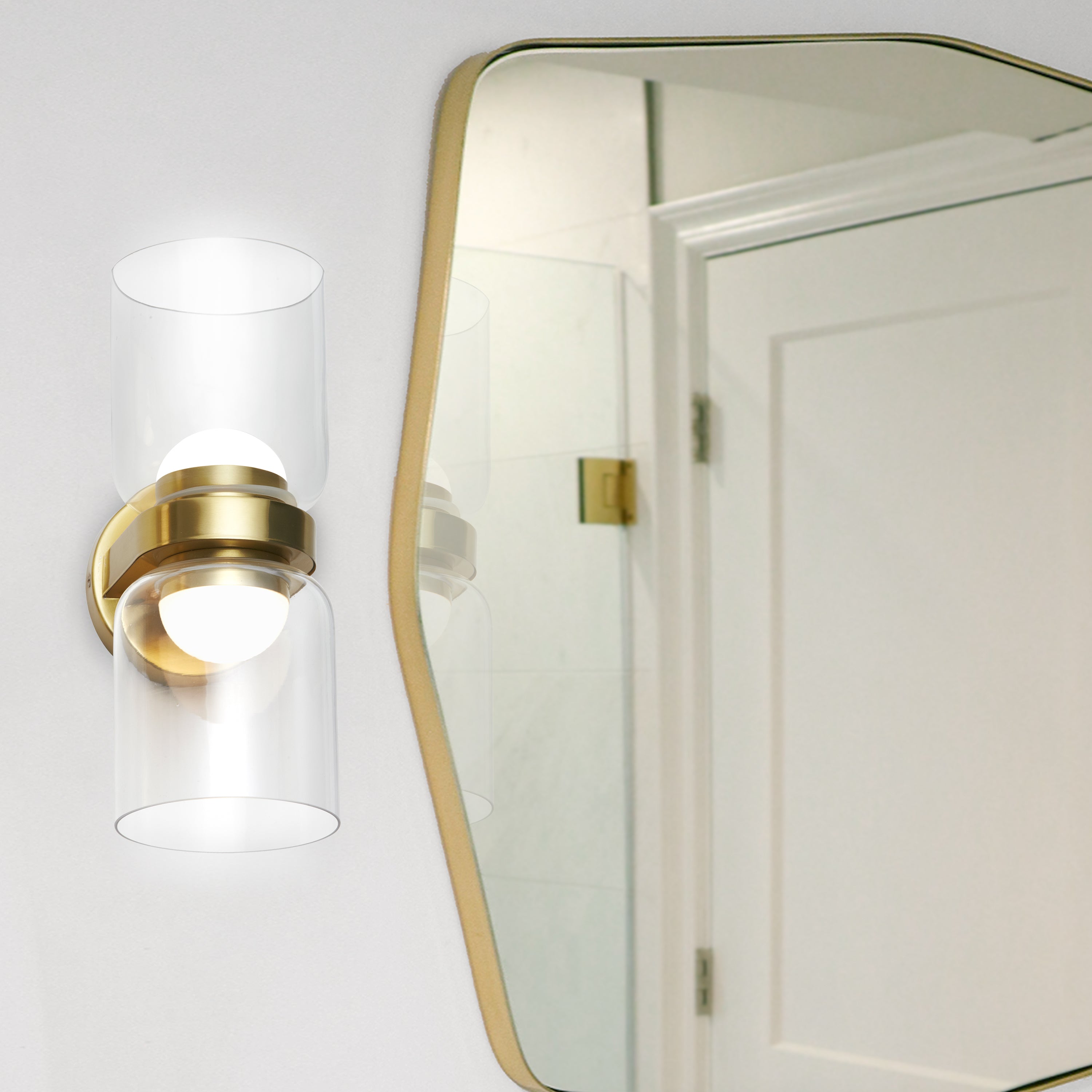 Dainolite Nadine - NAD-1020LEDW-AGB - 10W LED Nadine Wall Sconce Aged Brass w/ Clear Glass - Clear