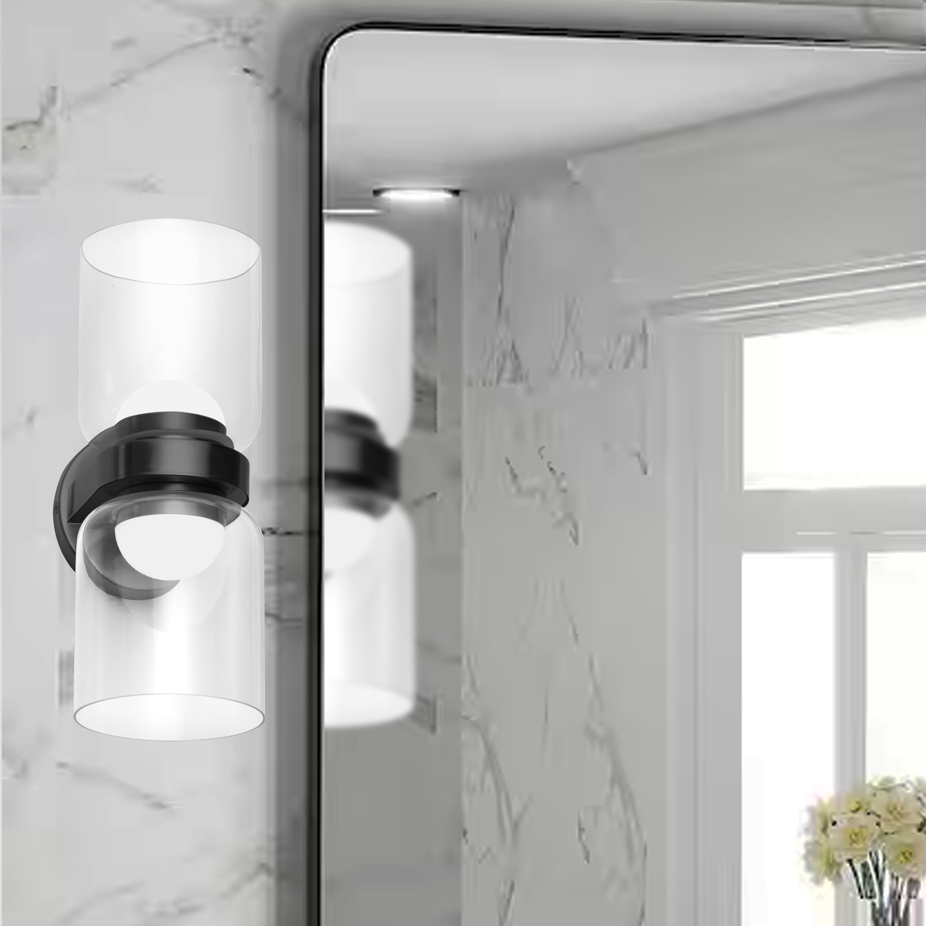 Dainolite Nadine - NAD-1020LEDW-MB - 10W LED Nadine Wall Sconce Matte Black w/ Clear Glass - Clear