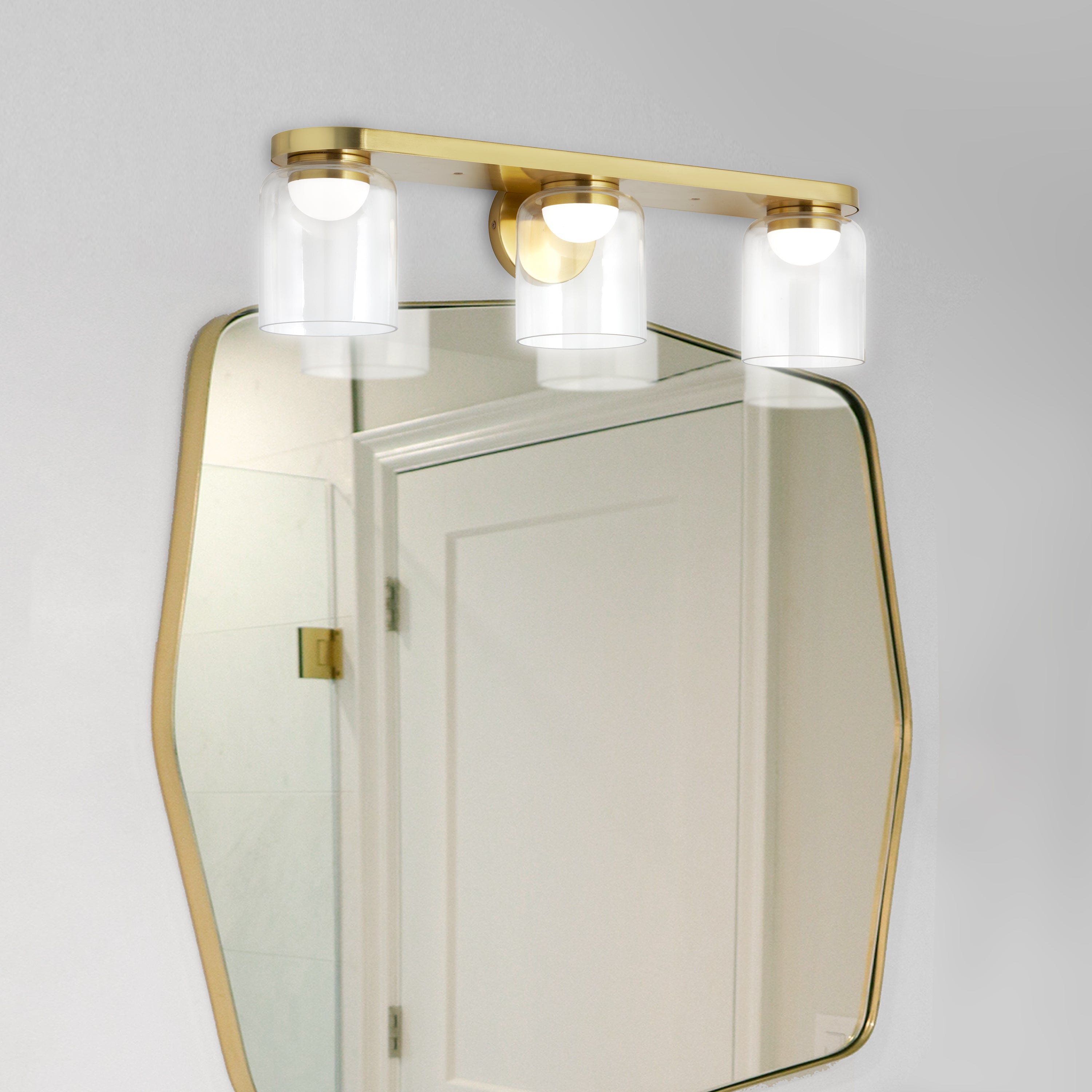 Dainolite Nadine - NAD-1930LEDW-AGB - 10W LED Nadine Vanity Fixture Aged Brass w/ Clear Glass - Clear