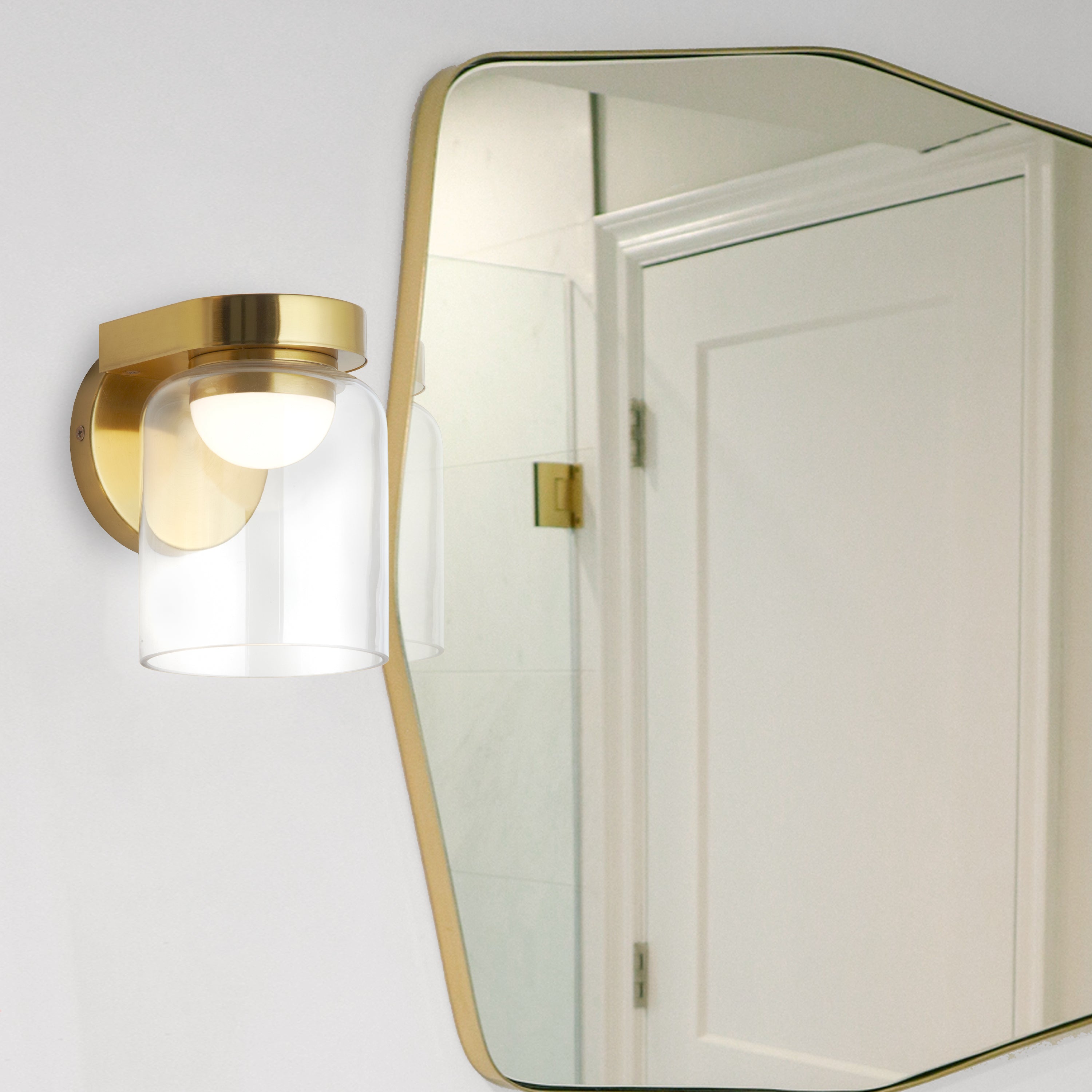 Dainolite Nadine - NAD-510LEDW-AGB - 10W LED Nadine Wall Sconce Aged Brass w/ Clear Glass - Clear