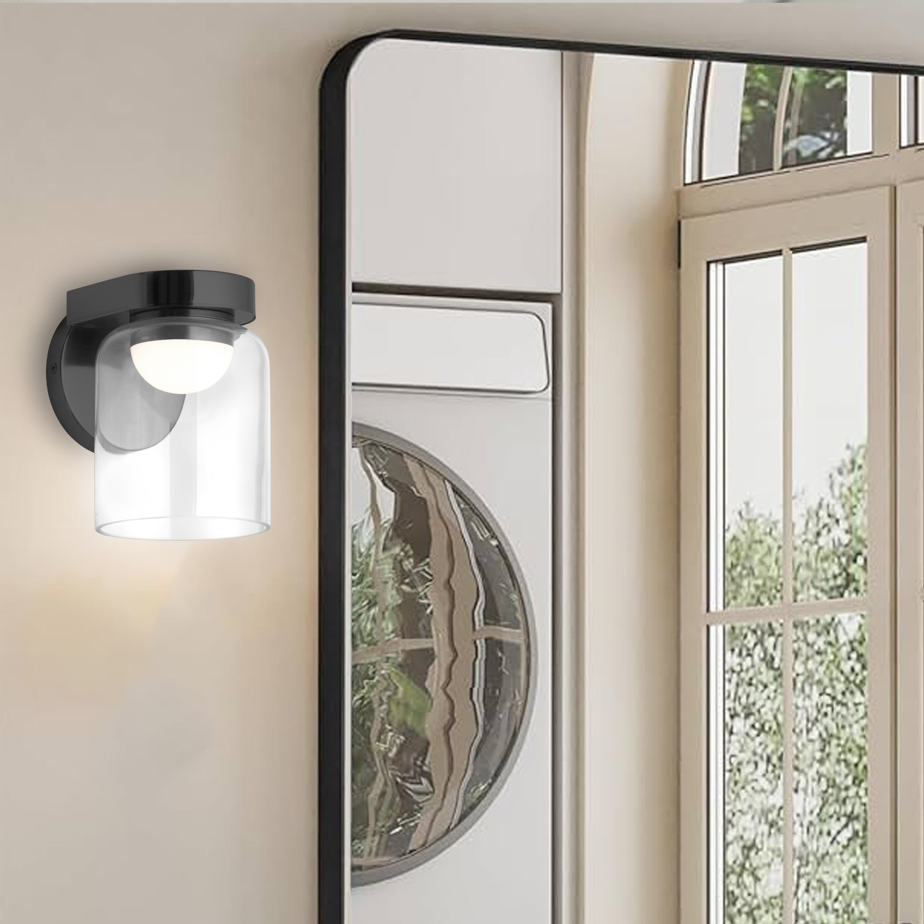 Dainolite Nadine - NAD-510LEDW-MB - 10W LED Nadine Wall Sconce Matte Black w/ Clear Glass - Clear