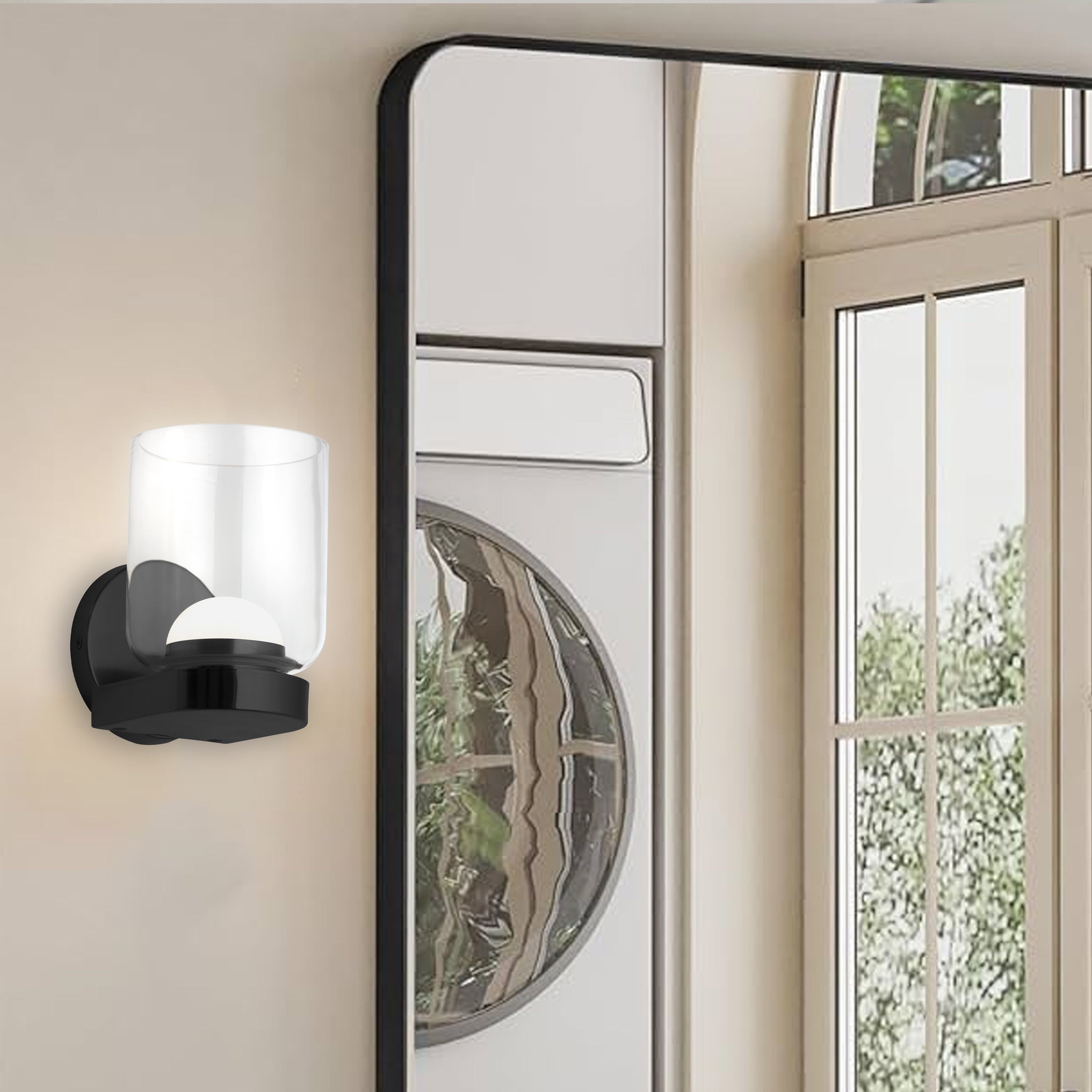 Dainolite Nadine - NAD-510LEDW-MB - 10W LED Nadine Wall Sconce Matte Black w/ Clear Glass - Clear