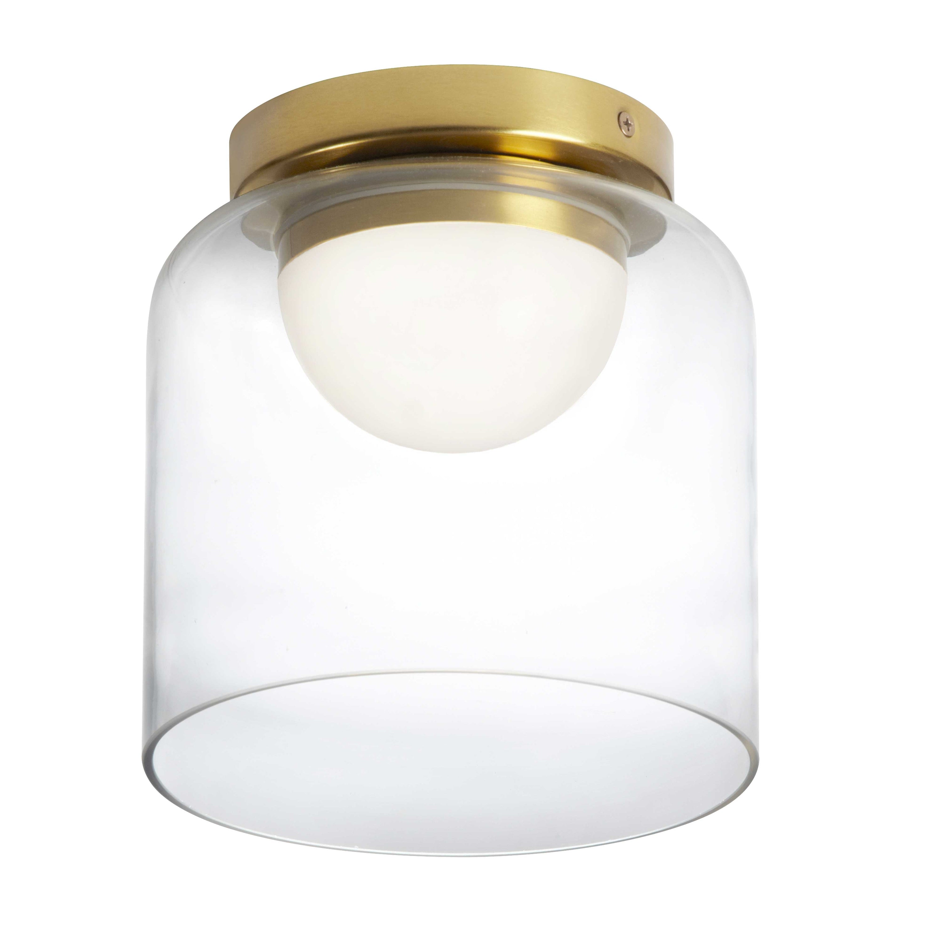 Dainolite Nadine - NAD-810LEDFH-AGB - 10W LED Nadine Flush Mount Aged Brass w/ Clear Glass - Clear