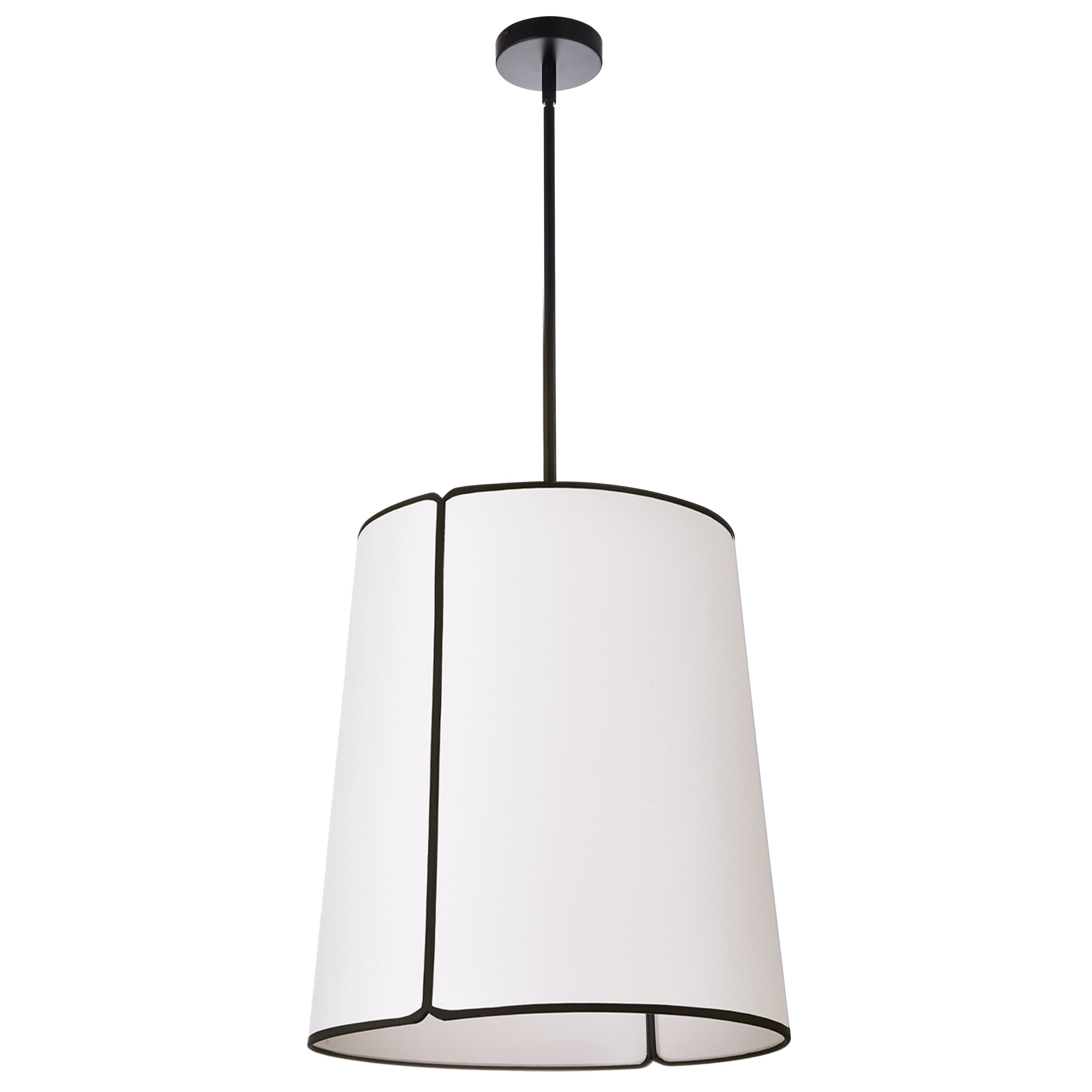 Dainolite Notched Drum - NDR-183P-BK-WH - 3 Light Notched Pendant, Matte Black White Shade and Diffuser - White