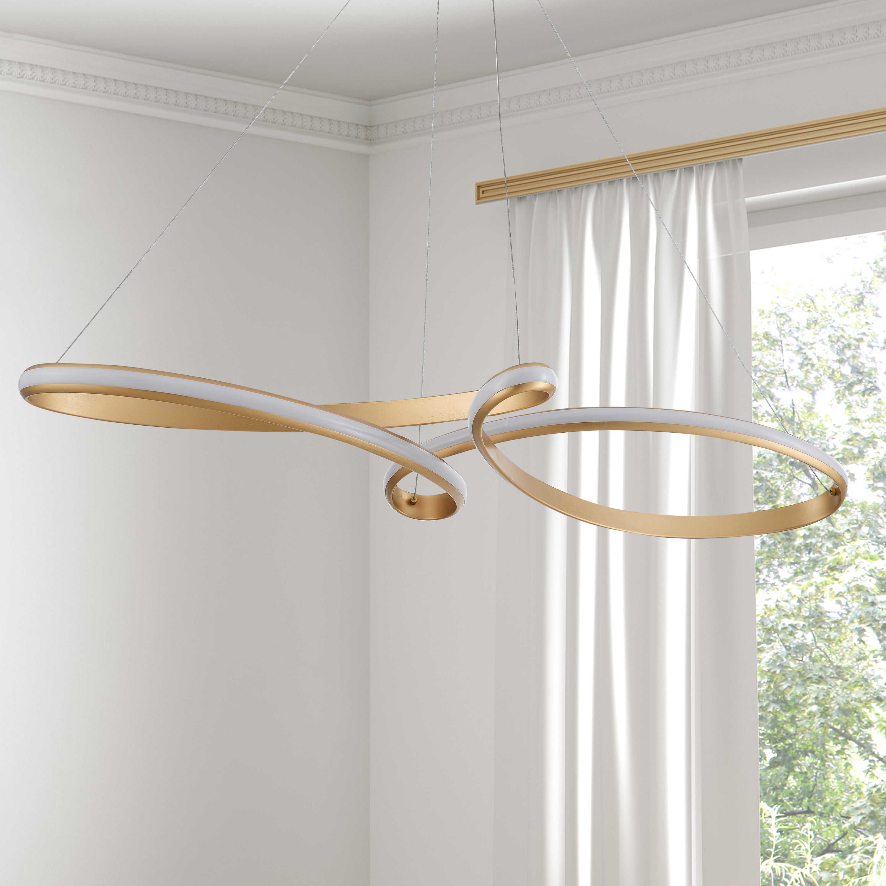 Dainolite Nola - NOL-4350LEDHP-AGB - 50W Horizontal Pendant Aged Brass with White Silicone Diffuser - Aged Brass