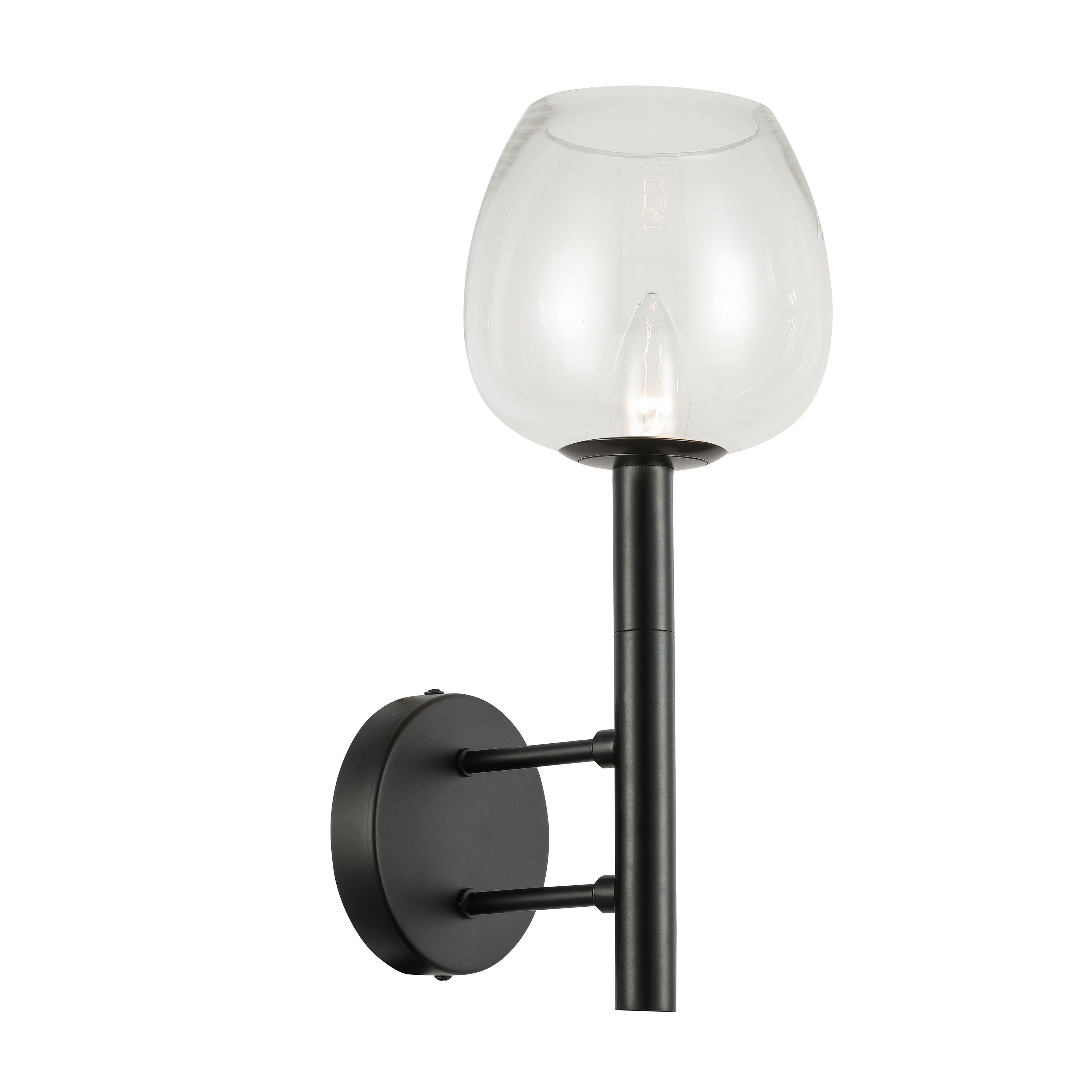 Dainolite Nora - NOR-91W-MB-CLR - 1 Light Wall Sconce, Matte Black w/ Clear Glass - Black