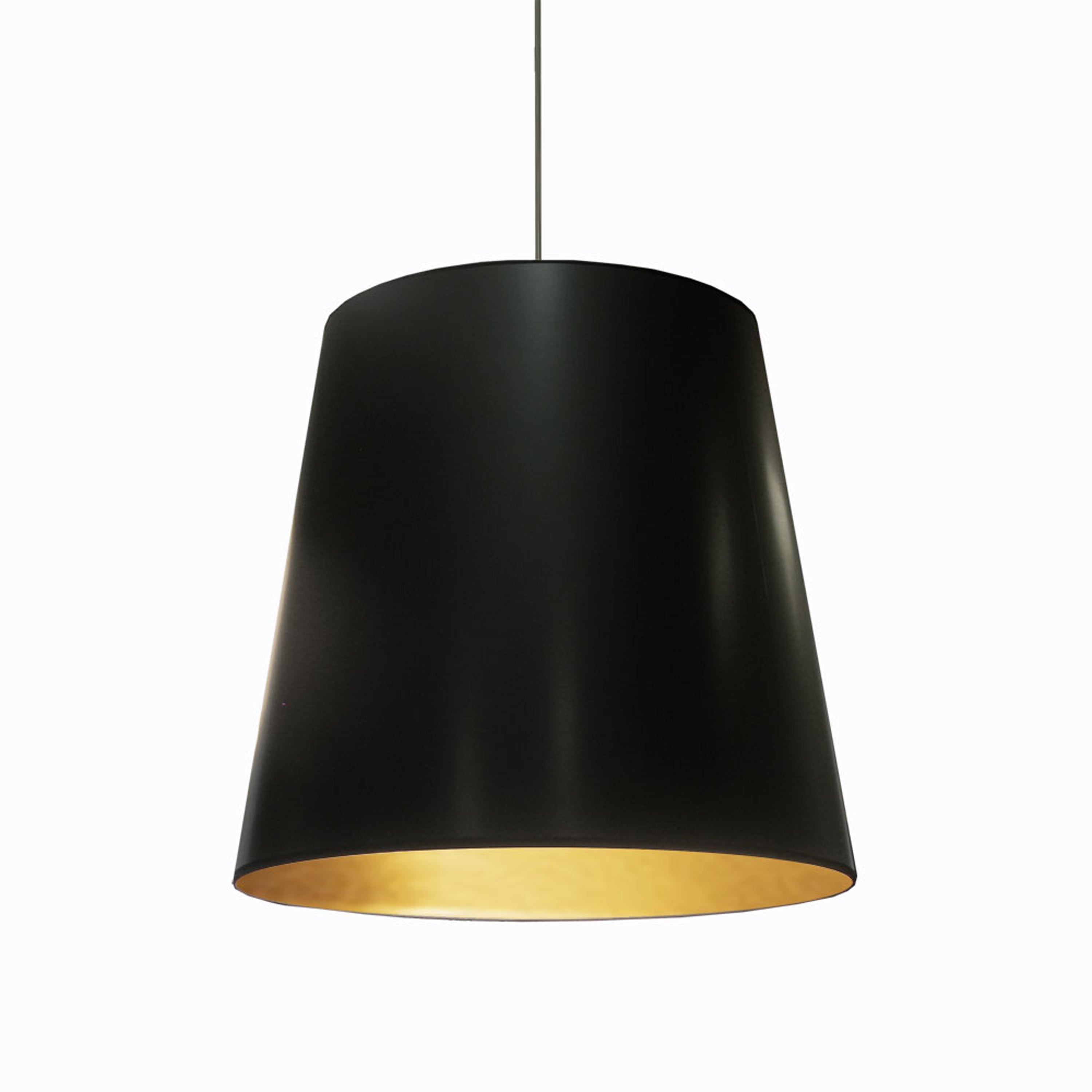 Dainolite Oversized Drum - OD-L-698 - 1 Light Tapered Drum Pendant with Black on Gold Shade - Black