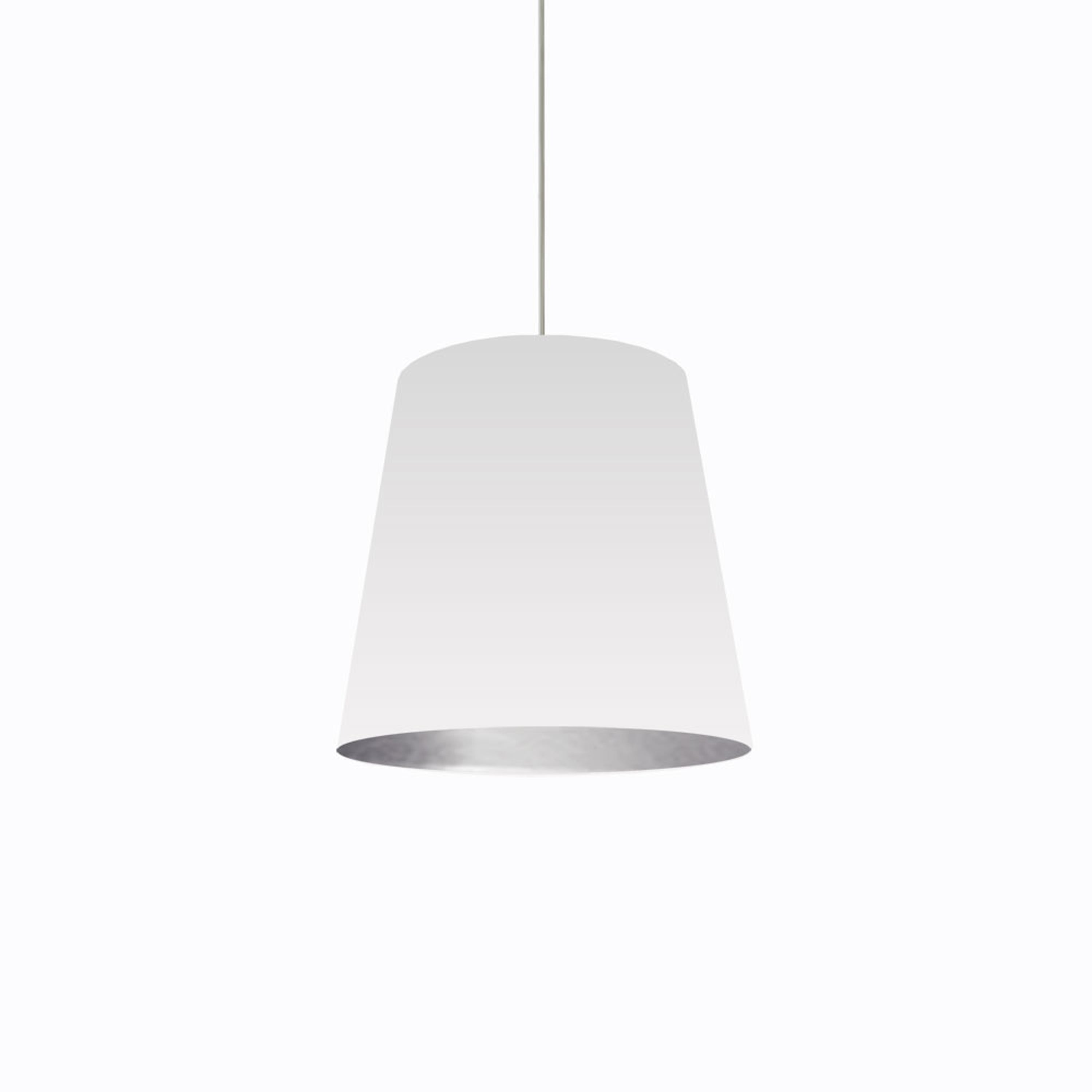 Dainolite Oversized Drum - OD-M-691 - 1 Light Tapered Drum Pendant with White on Silver Shade - White