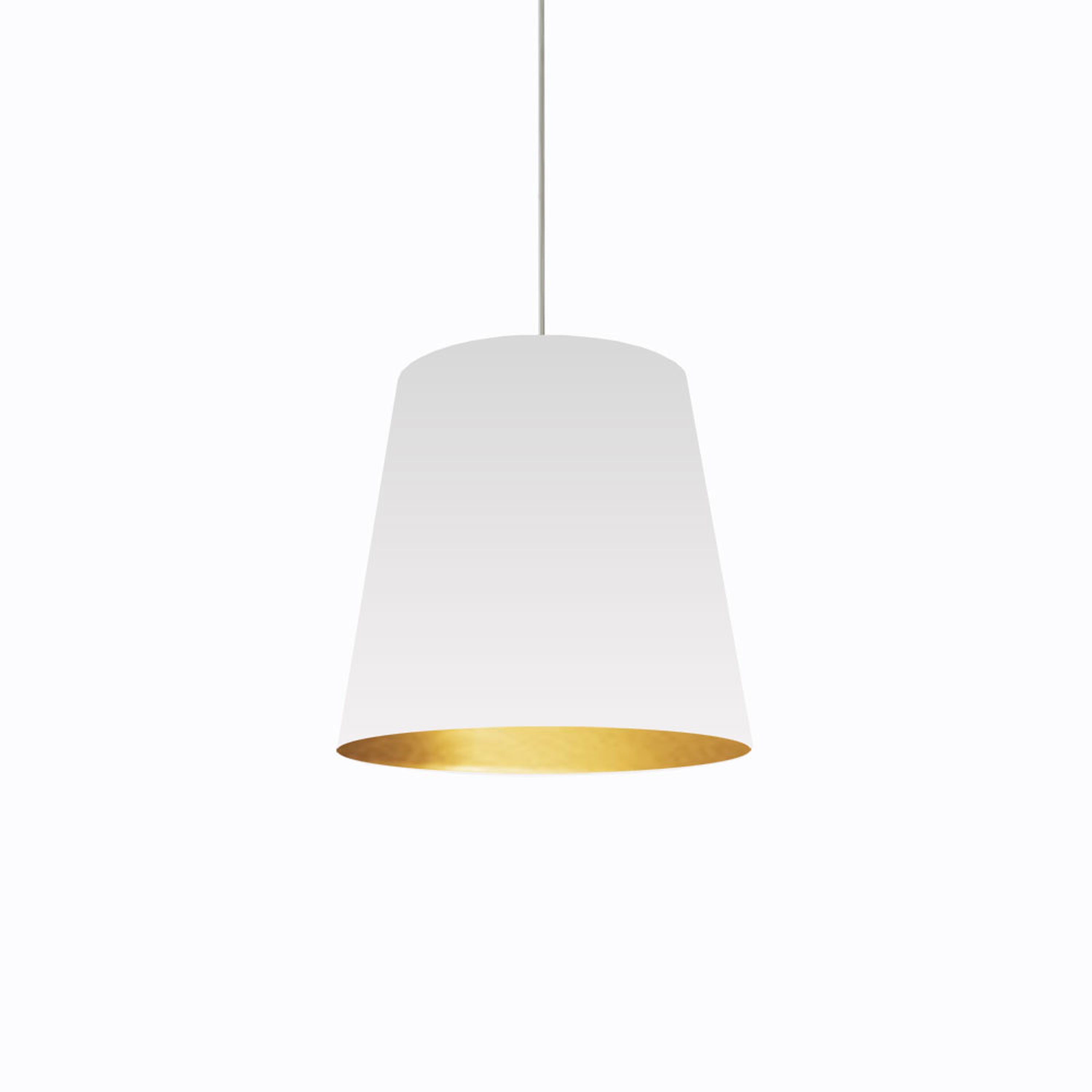 Dainolite Oversized Drum - OD-M-692 - 1 Light Tapered Drum Pendant with White on Gold Shade - White