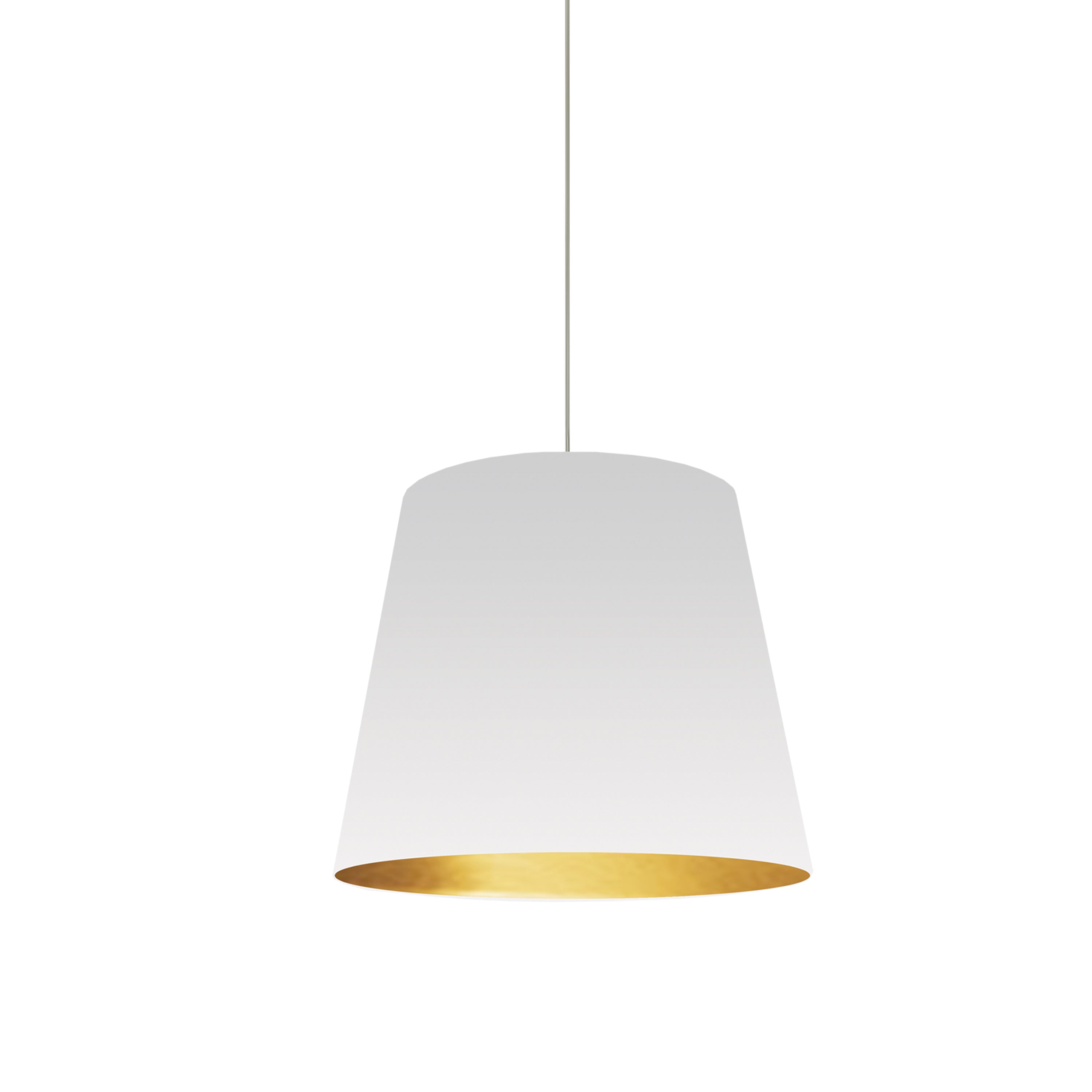 Dainolite Oversized Drum - OD-S-692 - 1 Light Tapered Drum Pendant with White on Gold Shade - White