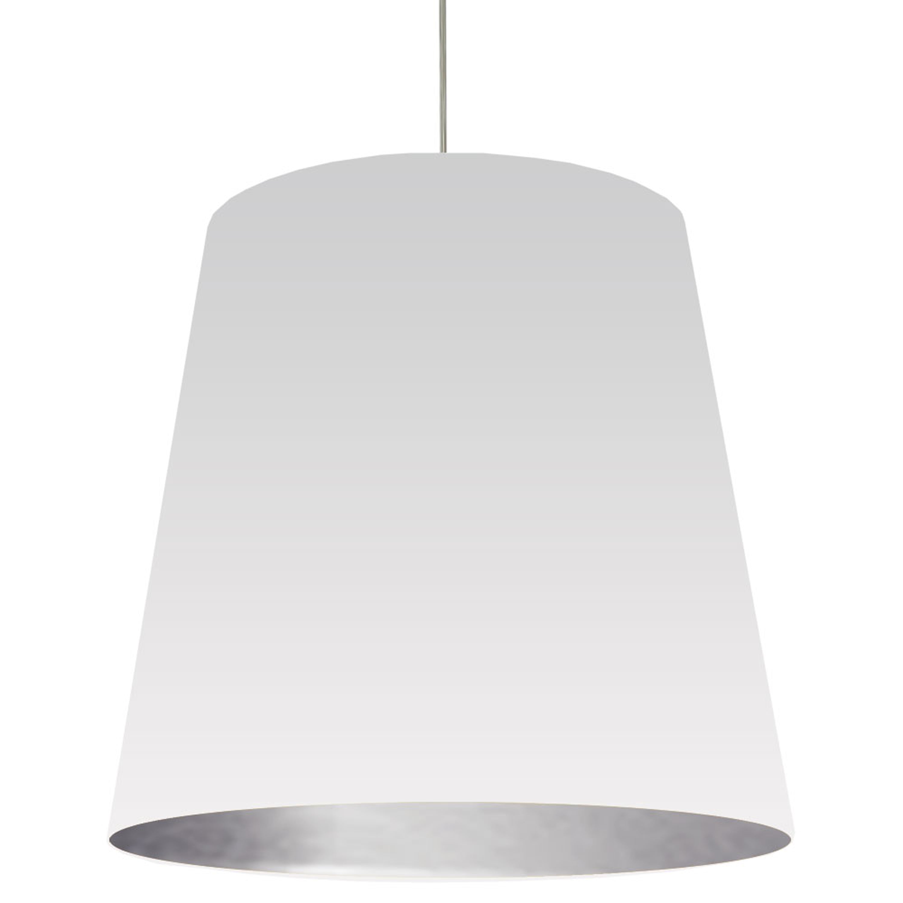 Dainolite Oversized Drum - OD-XL-691 - 1 Light Tapered Drum Pendant with White on Silver Shade - White