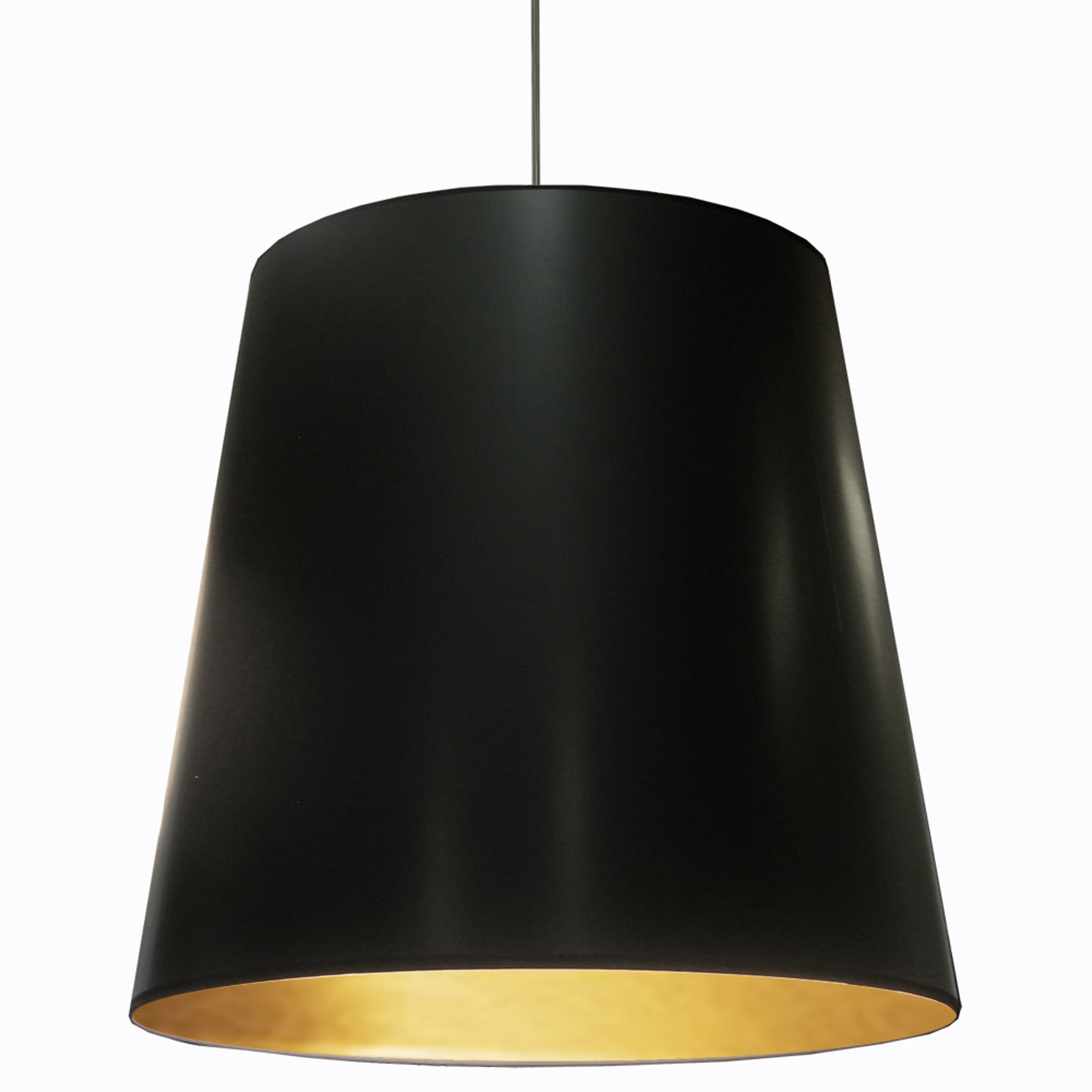 Dainolite Oversized Drum - OD-XL-698 - 1 Light Tapered Drum Pendant with Black on Gold Shade - Black