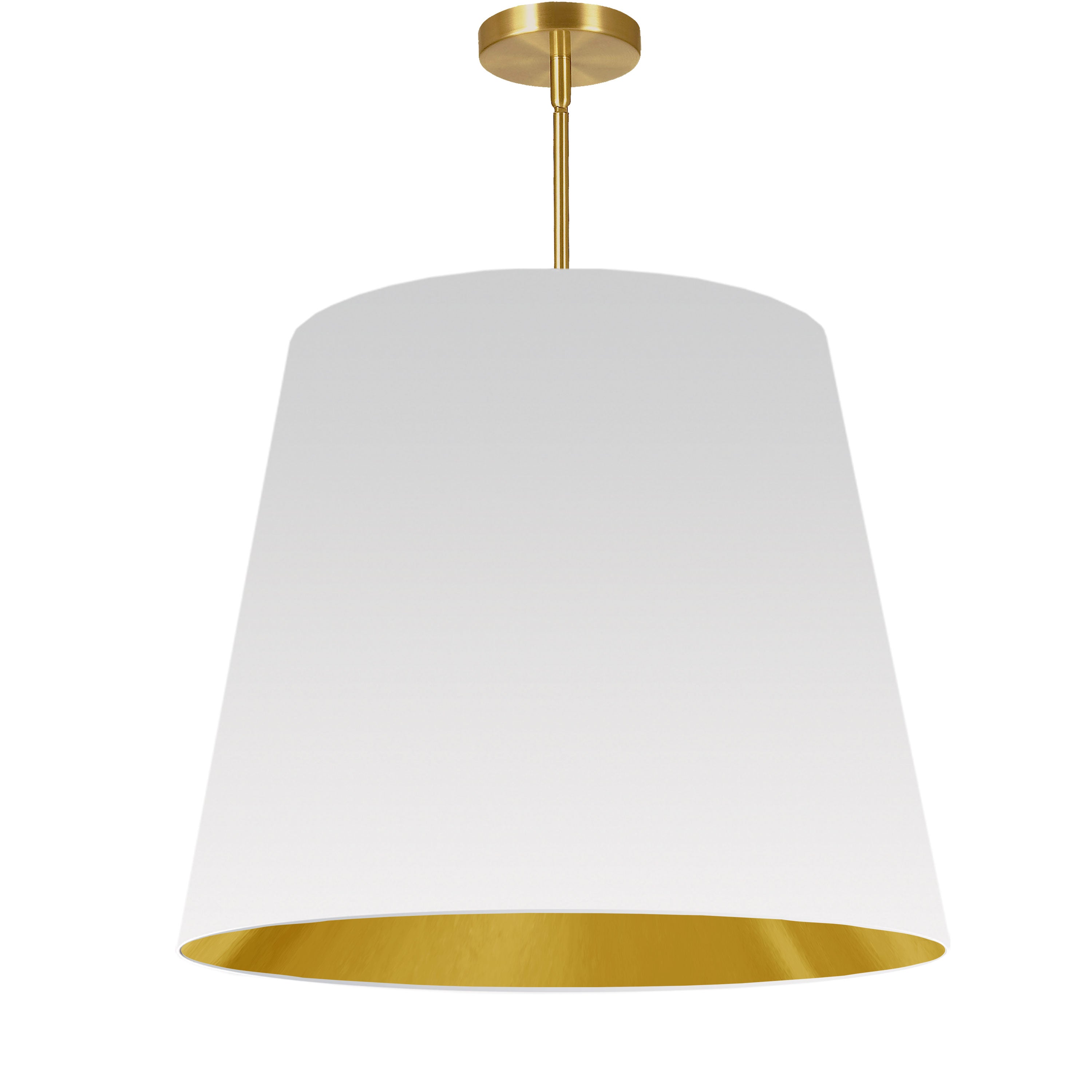 Dainolite Oversized Drum - ODR-L-692 - 1 Light Oversized Drum Pendant Large White/Gold Shade - White