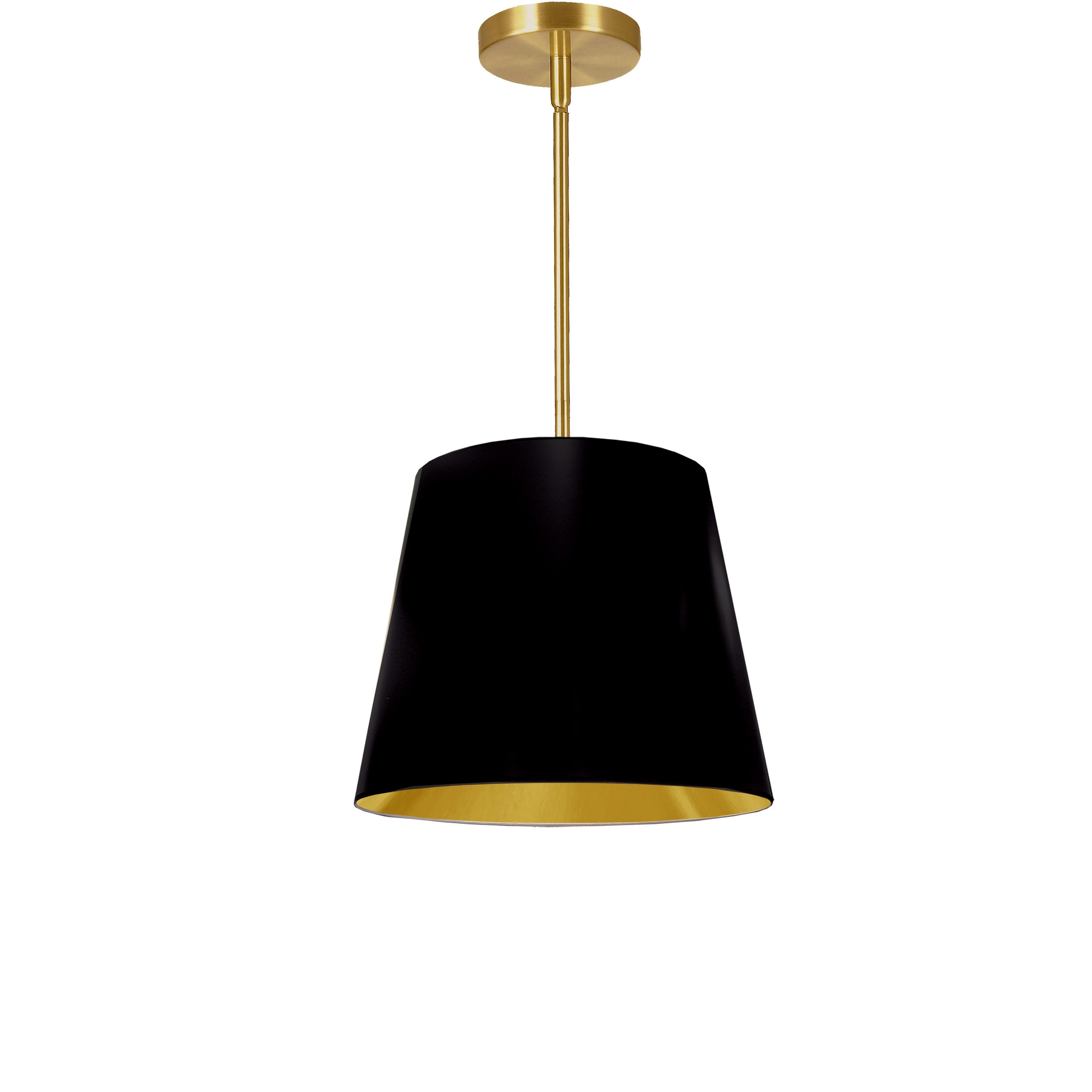 Dainolite Oversized Drum - ODR-S-698 - 1 Light Oversized Drum Pendant Small Black/Gold Shade - Black