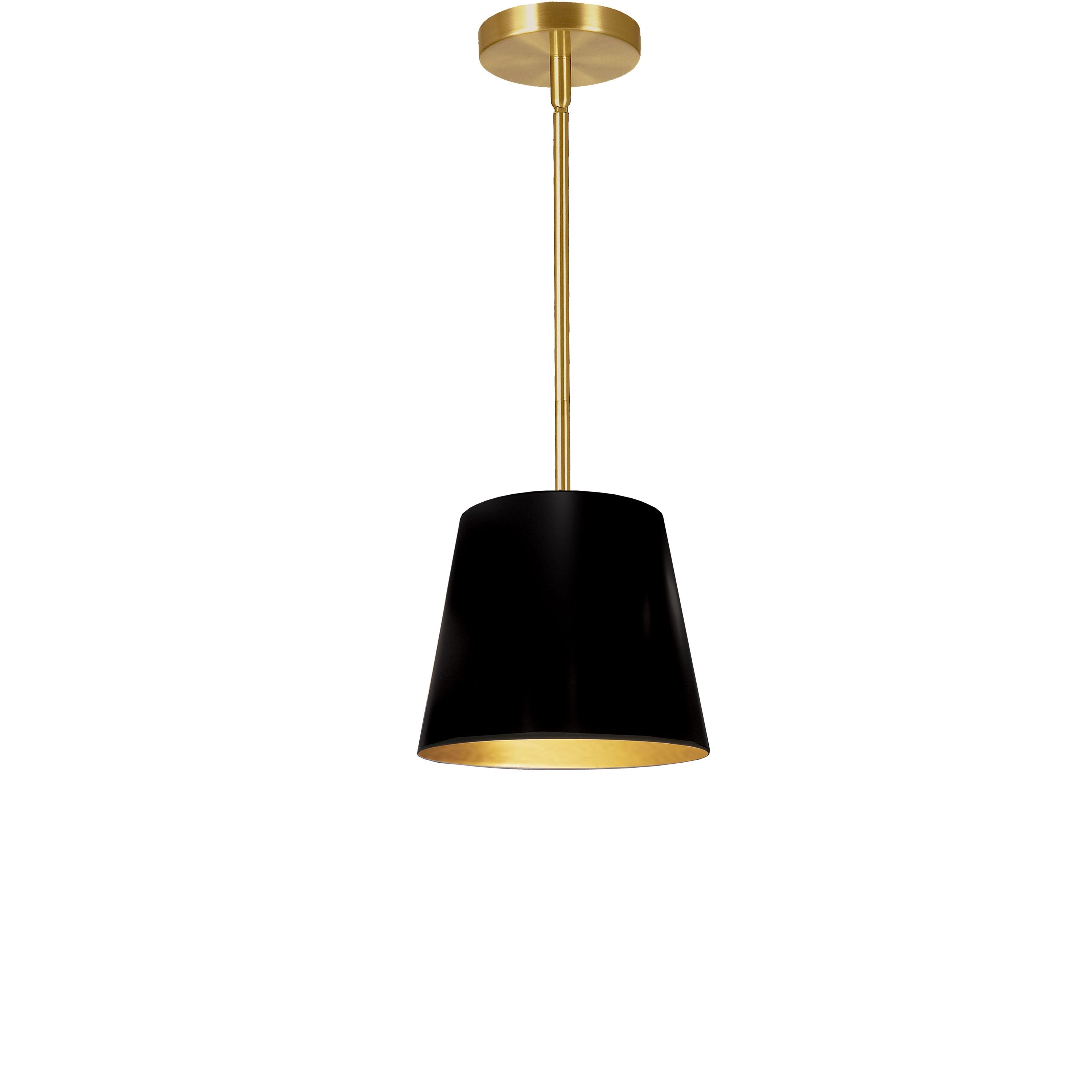 Dainolite Oversized Drum - ODR-XS-698 - 1 Light Oversized Drum Pendant X-Small Black/Gold Shade - Black