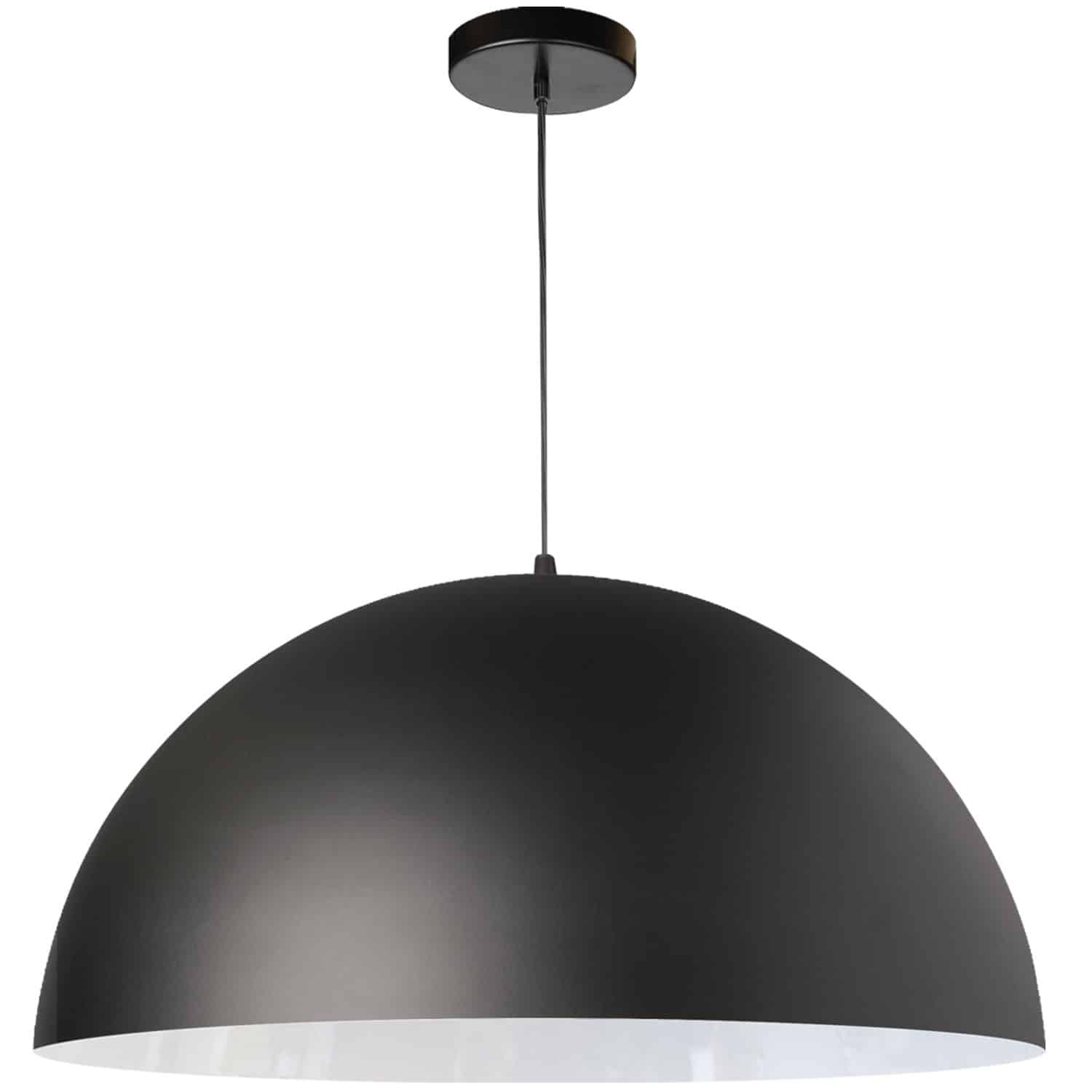 Dainolite Ofelia - OFE-201P-MB - 1 Light Large Dome Pendant, Matte Black - Black