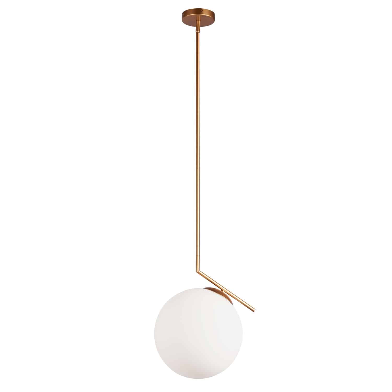 Dainolite Orion - ORN-141P-GLD - 1 Light Pendant, Plated Gold Finish with White Glass - White