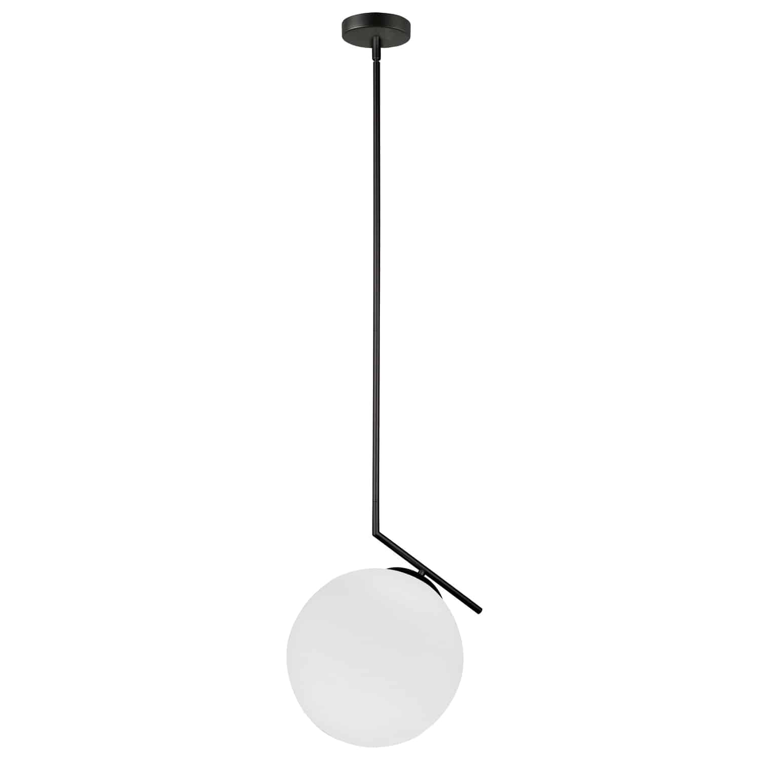 Dainolite Orion - ORN-141P-MB - 1 Light Pendant, Matte Black with Opal Glass - Black