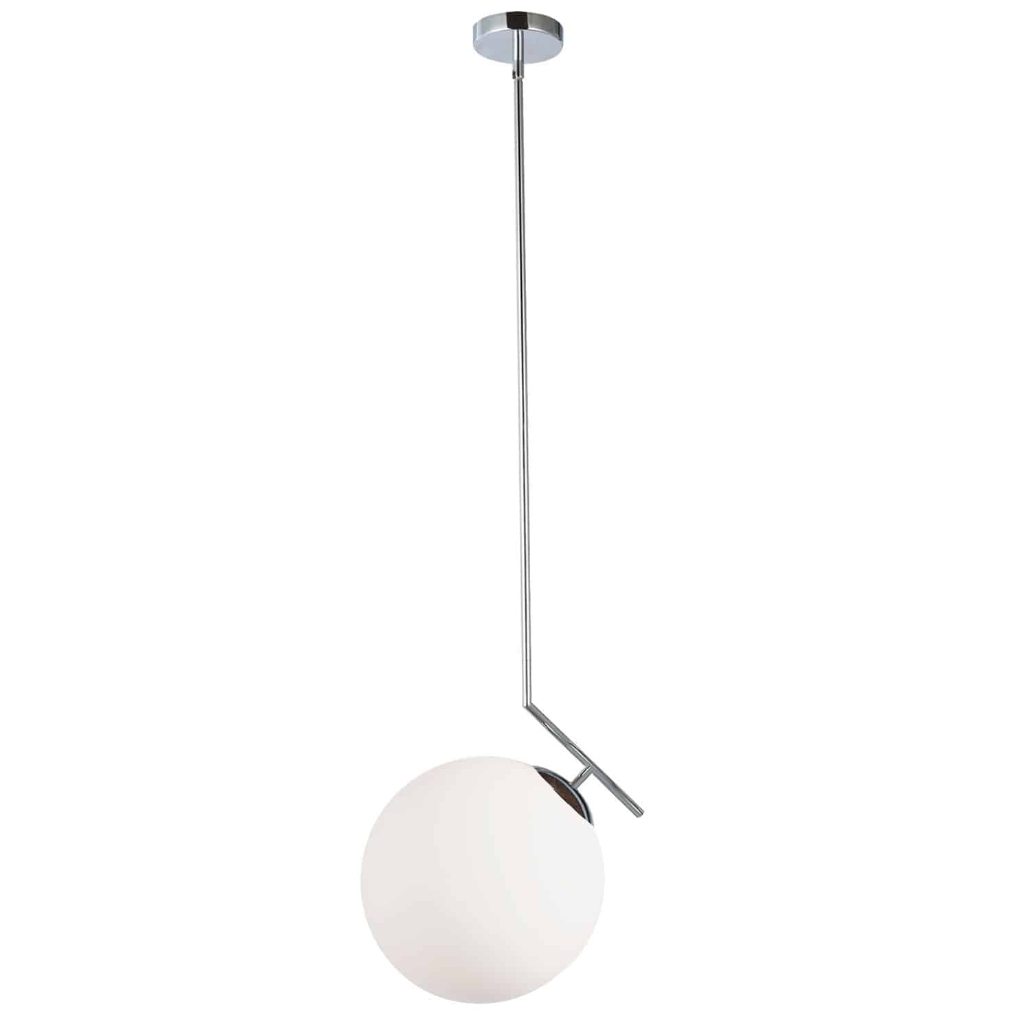 Dainolite Orion - ORN-141P-PC-WH - 1 Light Incand White Glass Pendant, Polished Chrome Finish - White