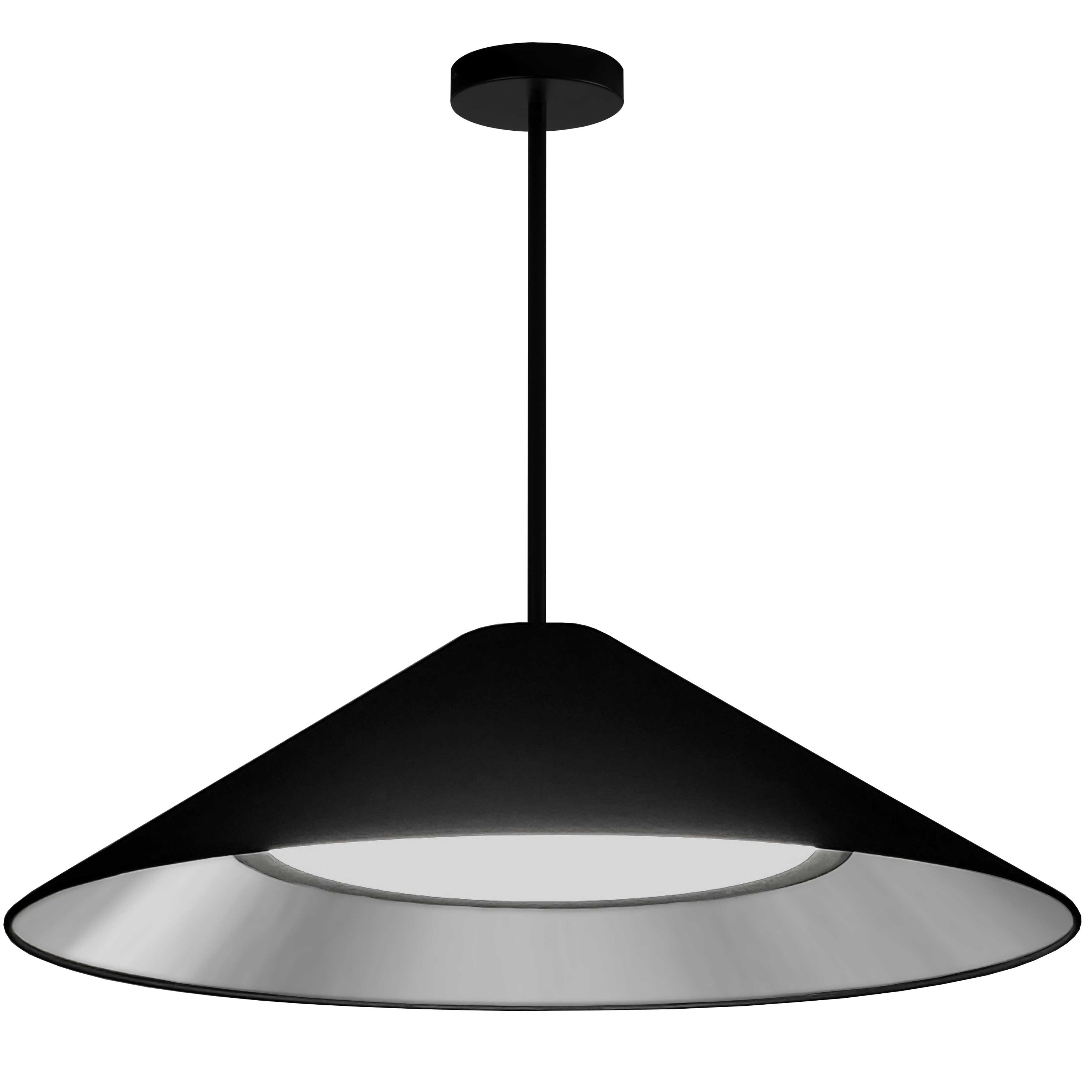 Dainolite Padme - PAD-2630P-MB-697 - 30W Pendant, Matte Black w/ Fabric Shade - Black