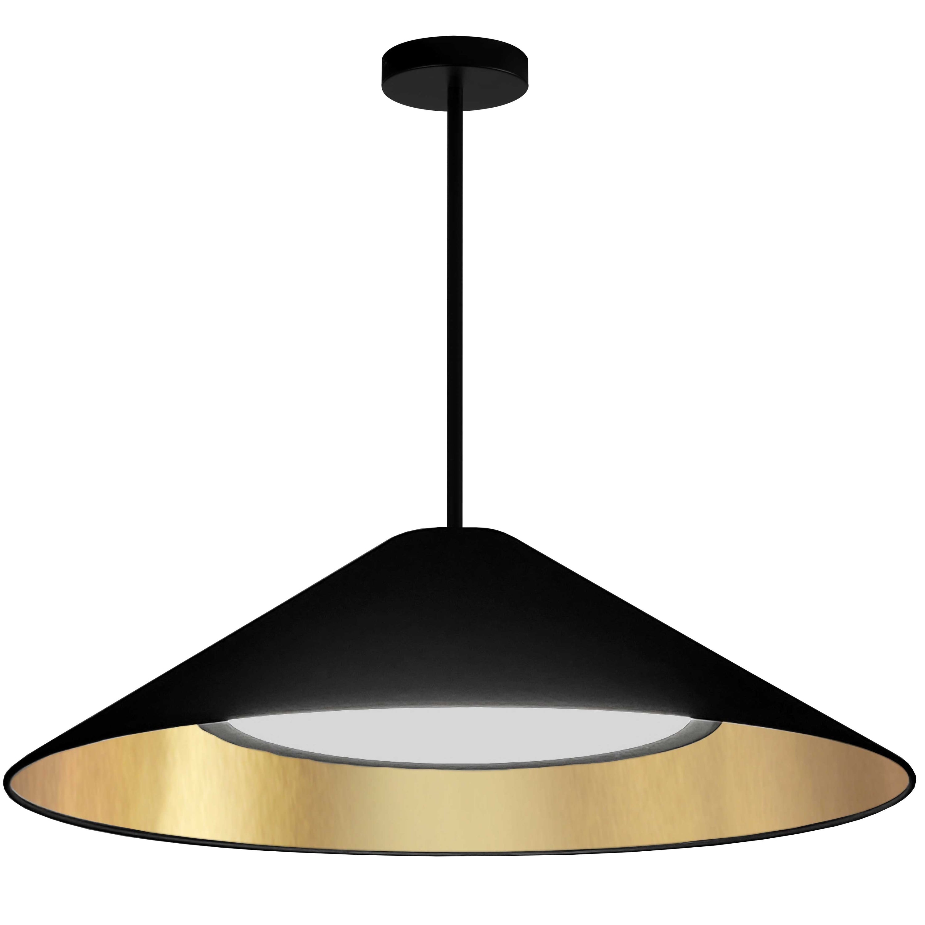 Dainolite Padme - PAD-2630P-MB-698 - 30W Pendant, Matte Black w/ Fabric Shade - Black