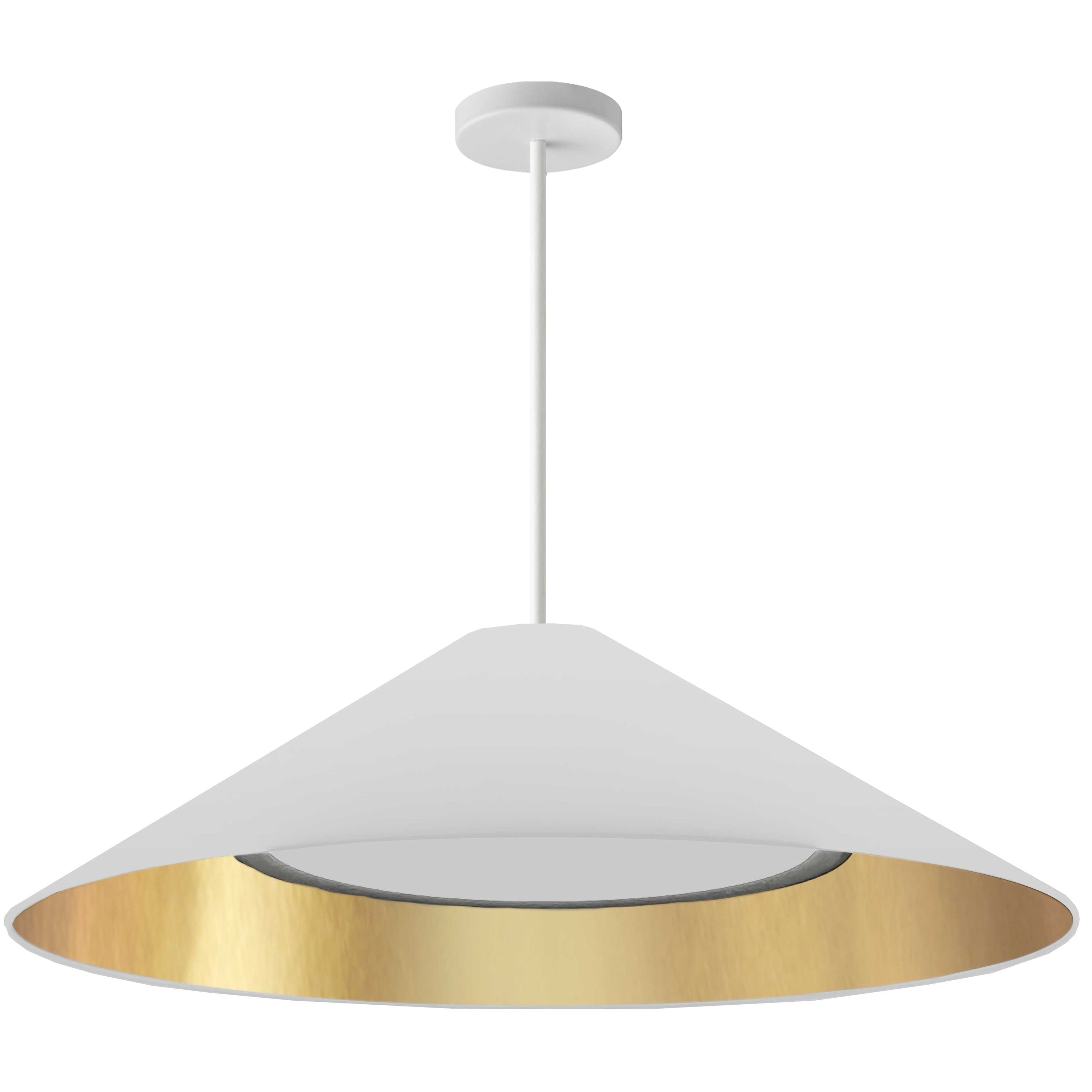 Dainolite Padme - PAD-2630P-MW-692 - 30W Pendant, Matte White w/ Fabric Shade - White