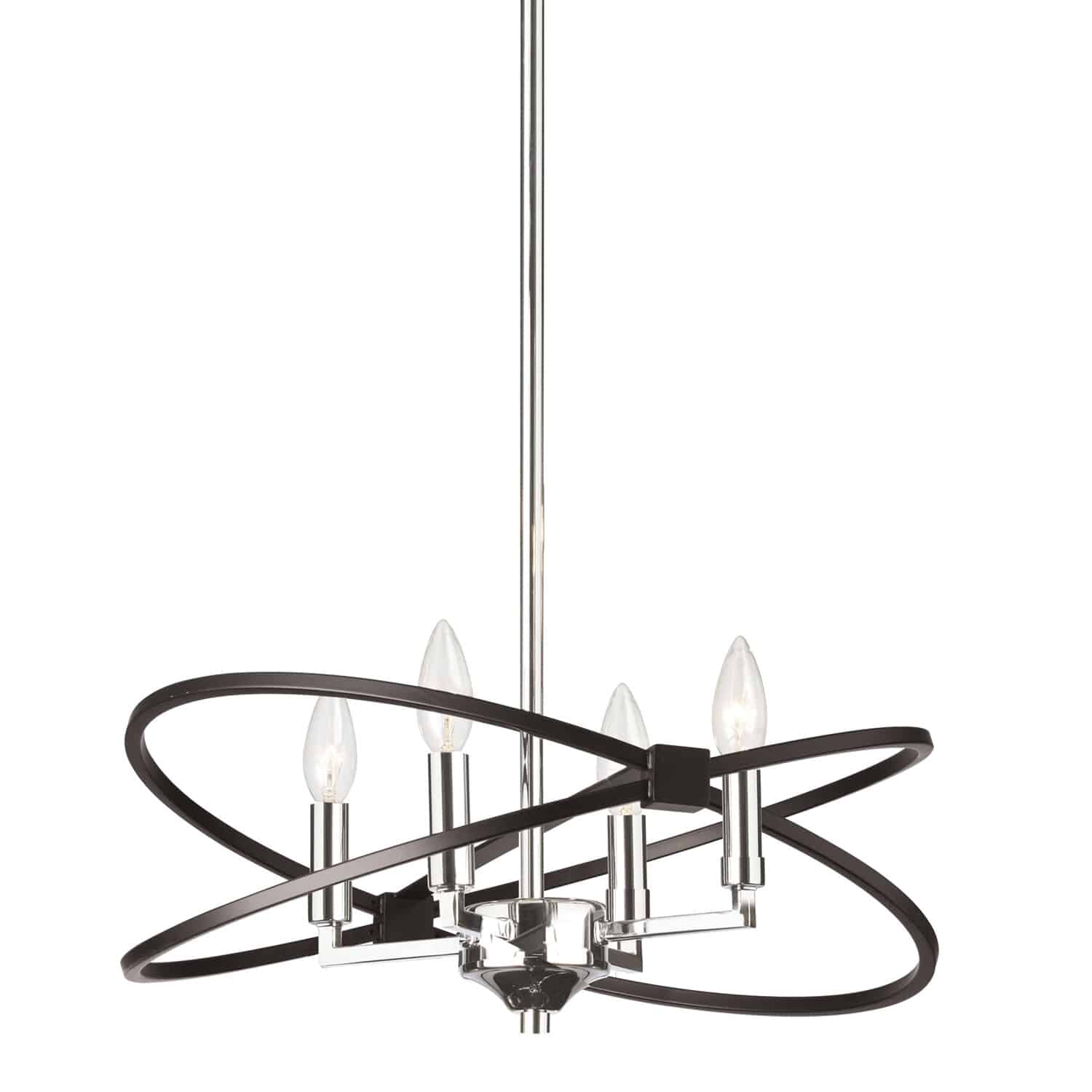 Dainolite Paloma - PAL-184C-PC-MB - 4 Light Chandelier Fixture, Polished Chrome and Matte Black Finish - Polished Chrome