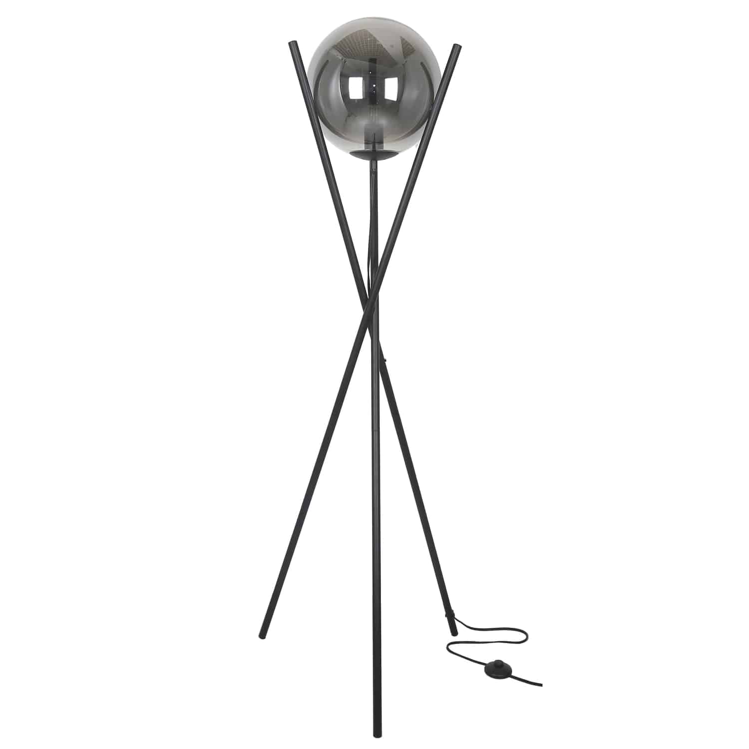 Dainolite Pamela - PAM-601F-MB - 1 Light Floor Lamp Matte Black Finish with Smoked Glass - Black