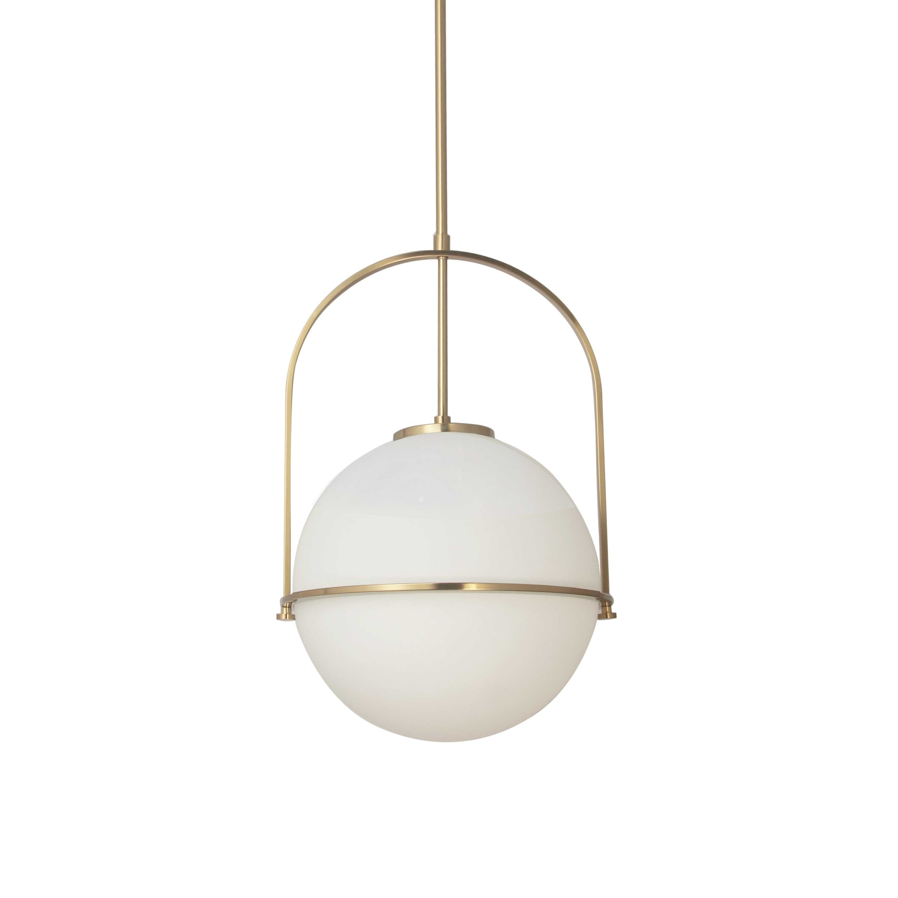 Dainolite Paola - PAO-121P-AGB - 1 Light Pendant, Aged Brass with White Opal Glass - Aged Brass