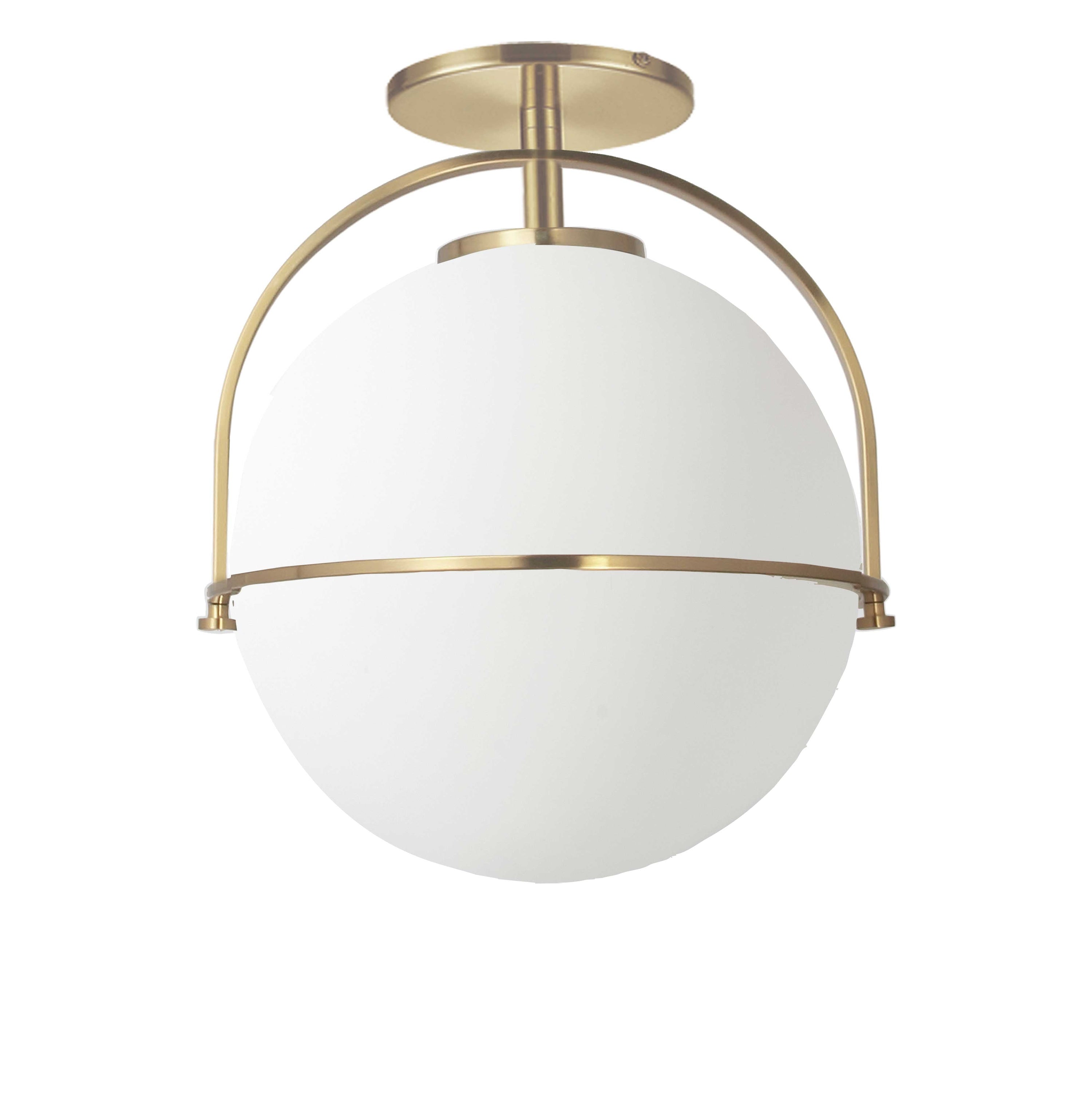 Dainolite Paola - PAO-121SF-AGB - 1 Light Semi-Flush Aged Brass with White Opal Glass - Aged Brass