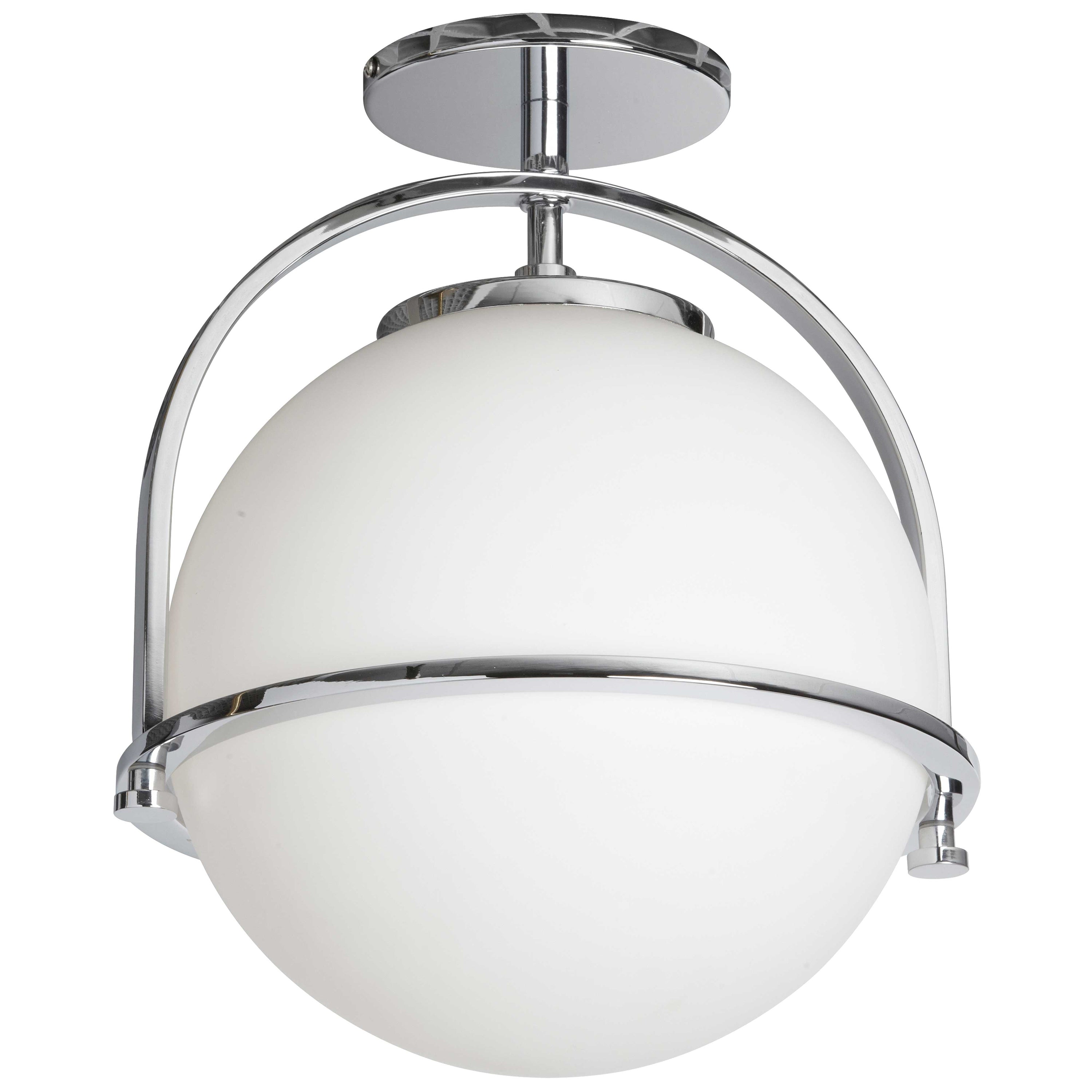 Dainolite Paola - PAO-121SF-PC - 1 Light Paola Semi-Flush Mount Polished Chrome w/ White Glass - Polished Chrome