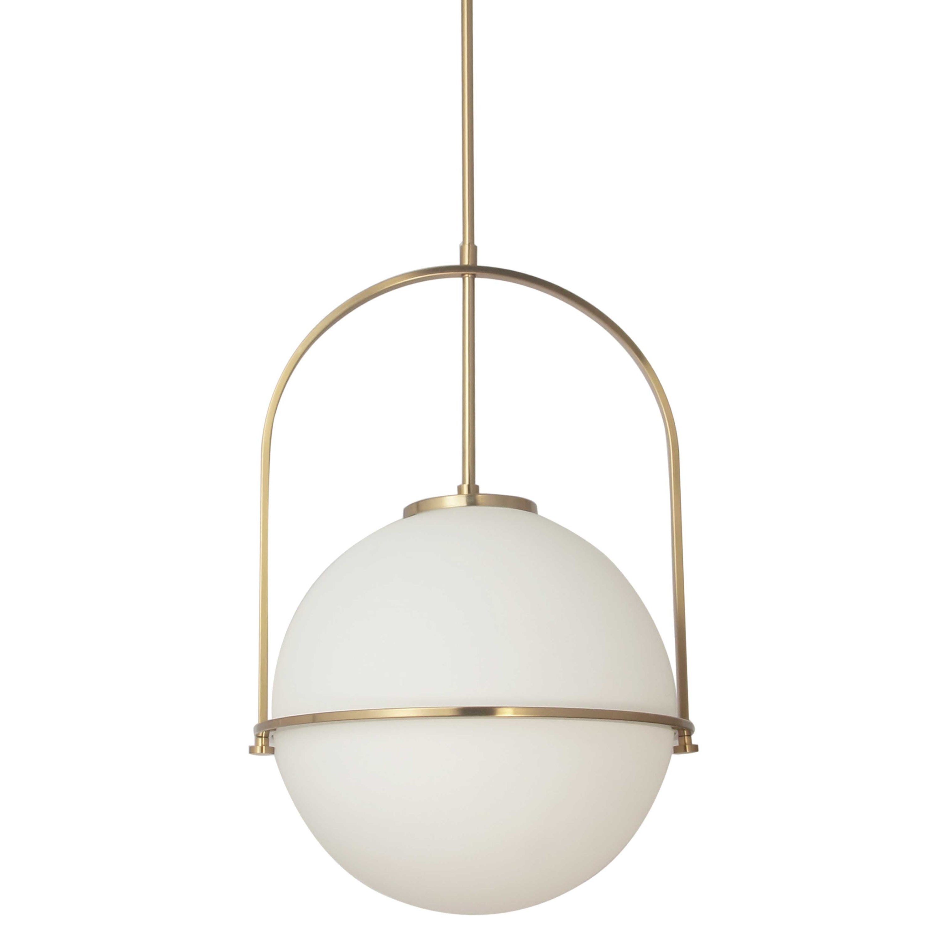 Dainolite Paola - PAO-161P-AGB - 1 Light Pendant, Aged Brass with White Opal Glass - Aged Brass