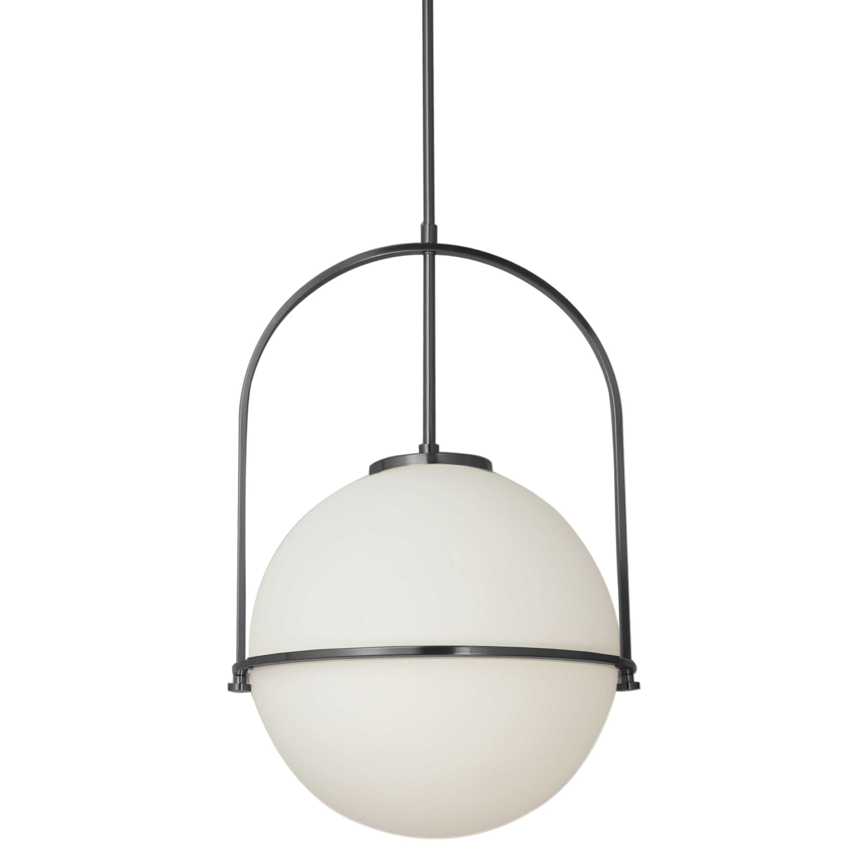 Dainolite Paola - PAO-161P-MB - 1 Light Pendant, Matte Black with White Opal Glass - Black