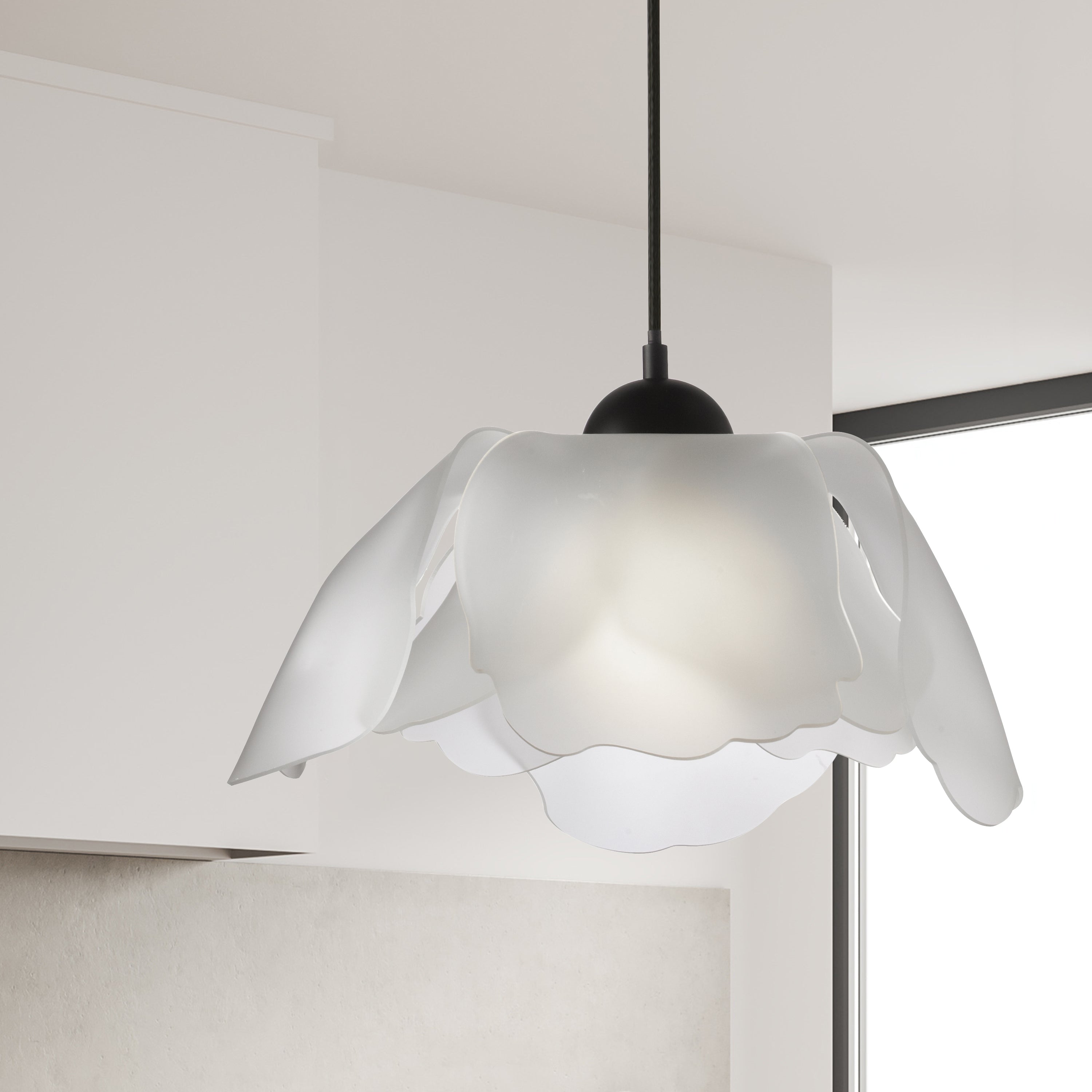 Dainolite Passion - PAS-171P-MB-WH - 1 Light Pendant, Matte Black w/ FR Acrylic Diffuser - White