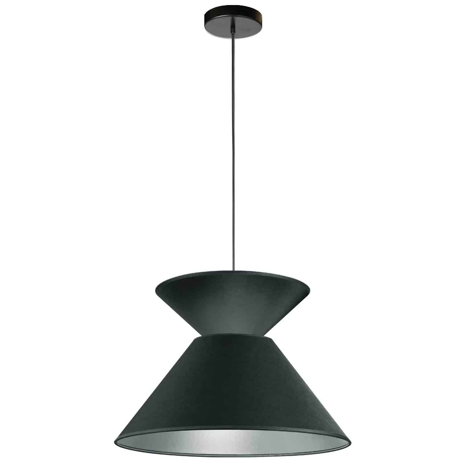 Dainolite Patricia - PAT-181P-BK-697 - 1 Light Patricia Pendant, Matte Black with Black/Silver Shade - Black