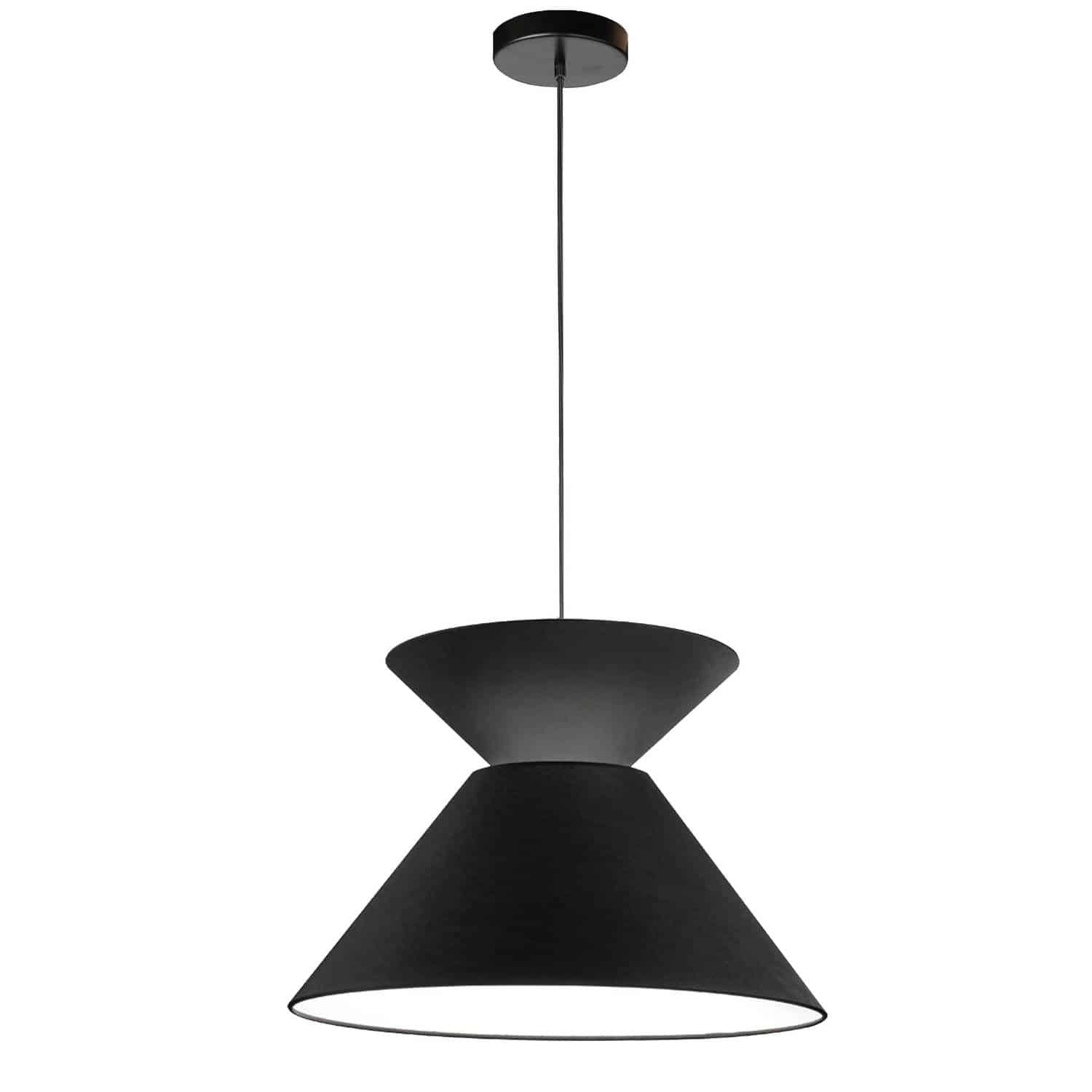 Dainolite PAT-181P-BK-797 1 Light Patricia Pendant, Matte Black with Black Shade