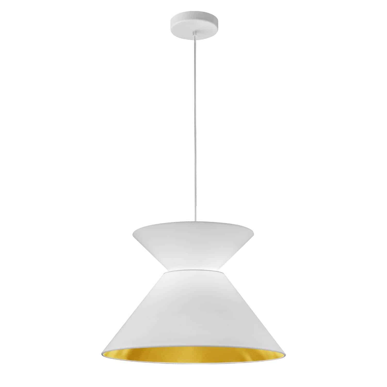 Dainolite Patricia - PAT-181P-WH-692 - 1 Light Patricia Pendant, White with White/Gold Shade - White